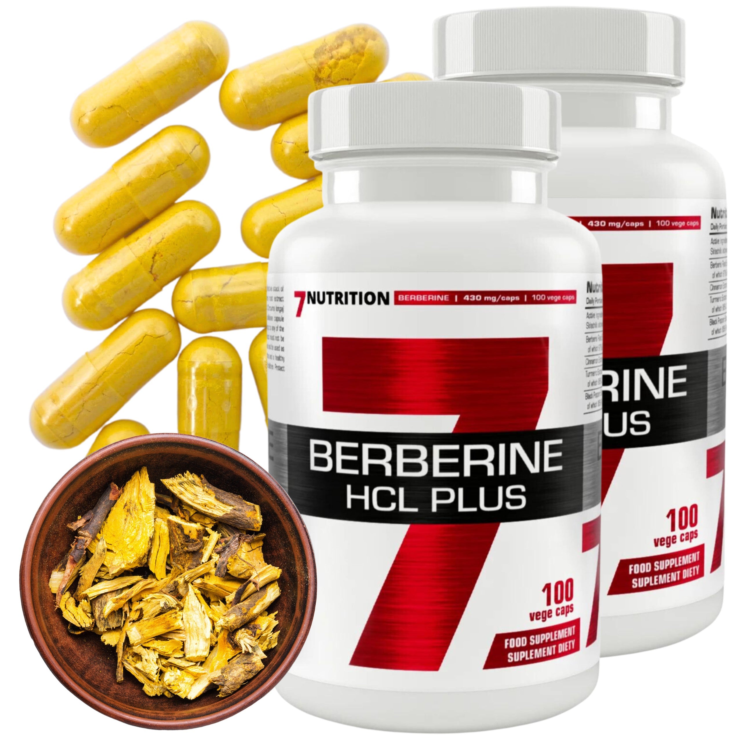 Berberine HCL Plus Berberys Turmeric Root Cinnamon Extract 100pcs Packaging status original