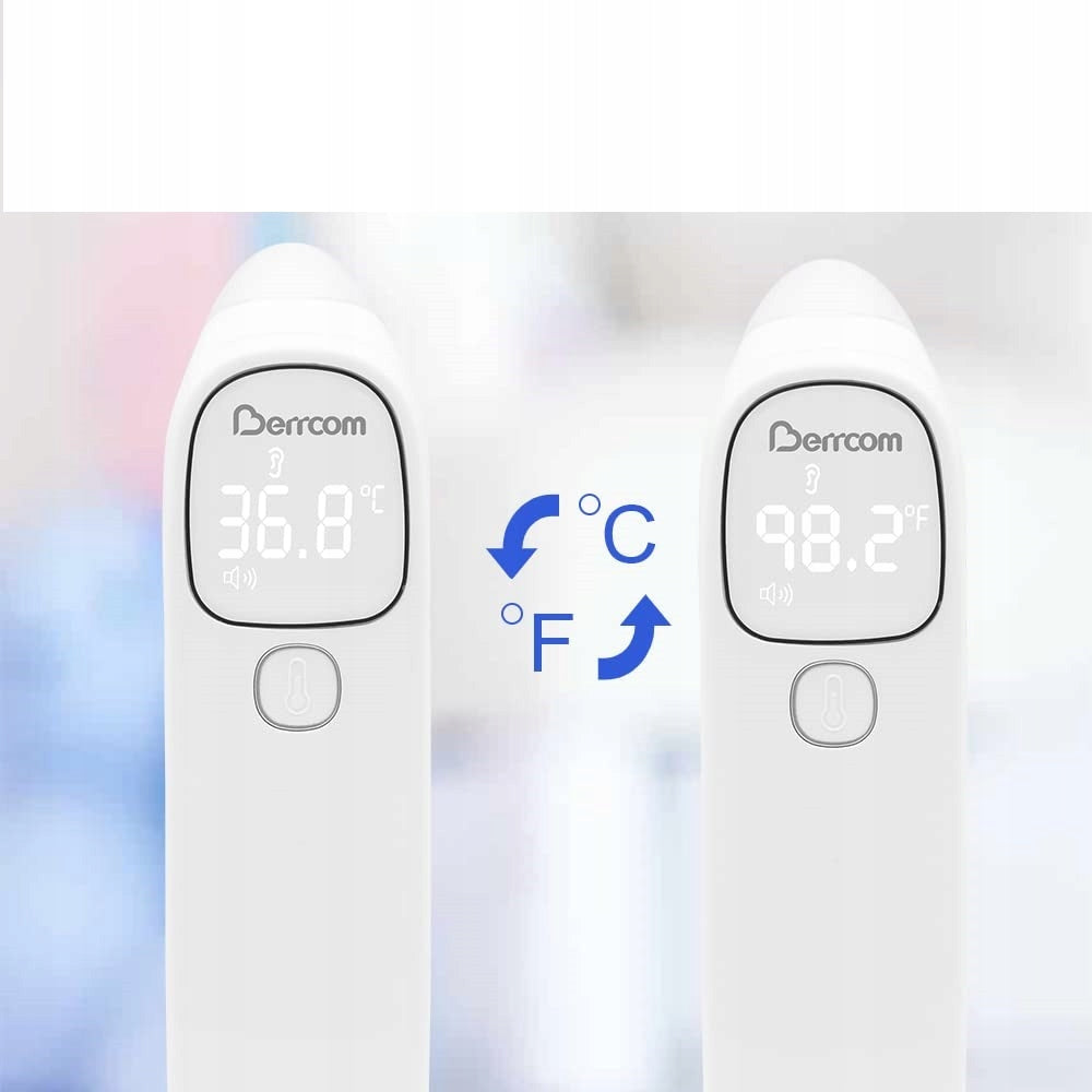 Berrcom front in-ear digital non-contact thermometer with fever alarm Medical device no