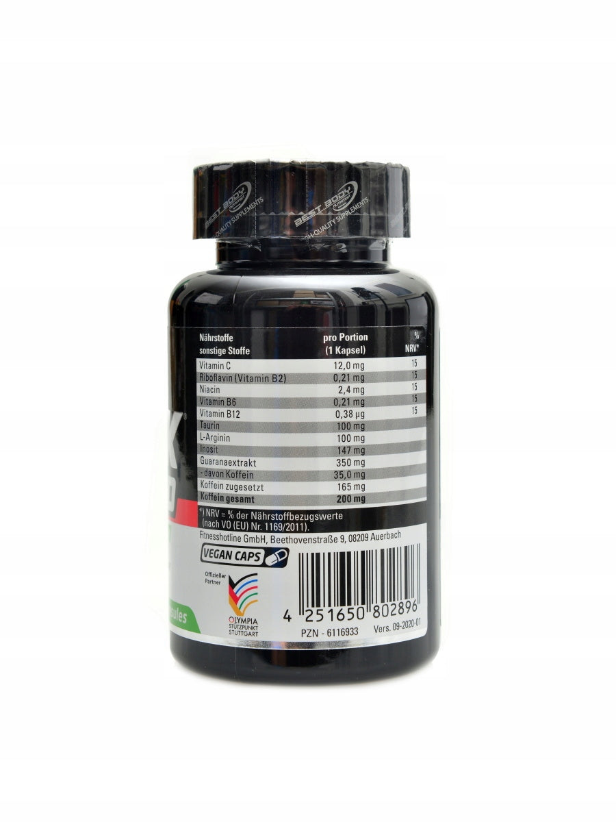 Best body nutrition Professional Kick speed evolution 80 kapslí Expiration date at least six months from the date of purchase