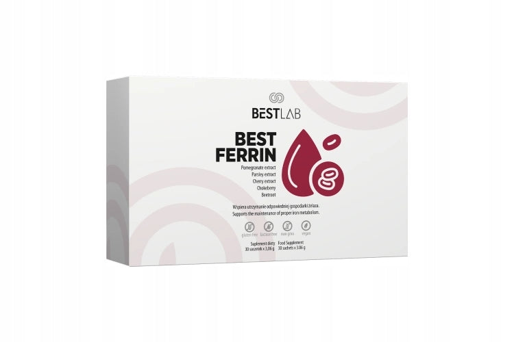 BestLab Best Lab BestFerrin Pomegranate Extract Aroniia Beetroot 30 sachets Packaging status original