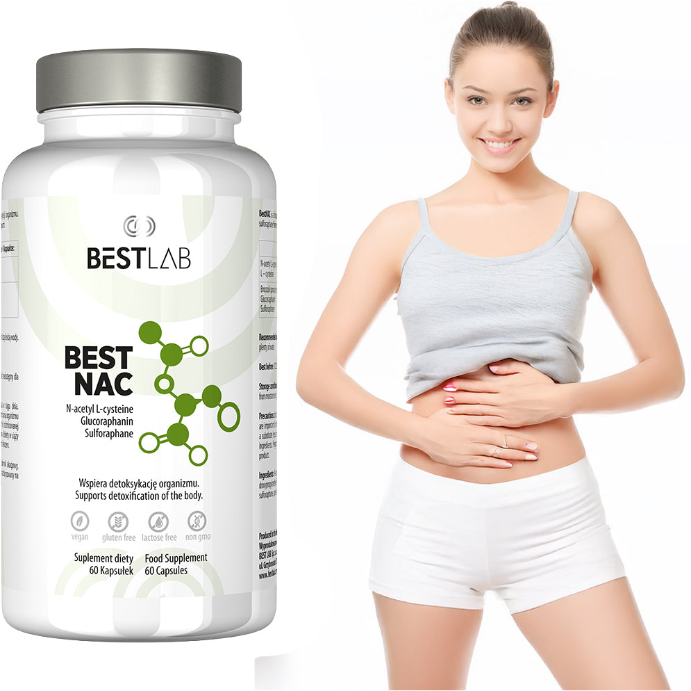 BestNAC BestLab Best Lab N-acetyl L-cysteine Sulforaphane Detox 60 capsules