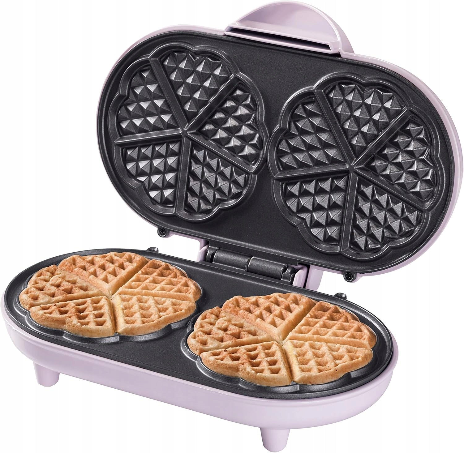 Bestron ADWM1000P waffle iron double heart shape 1000W pink