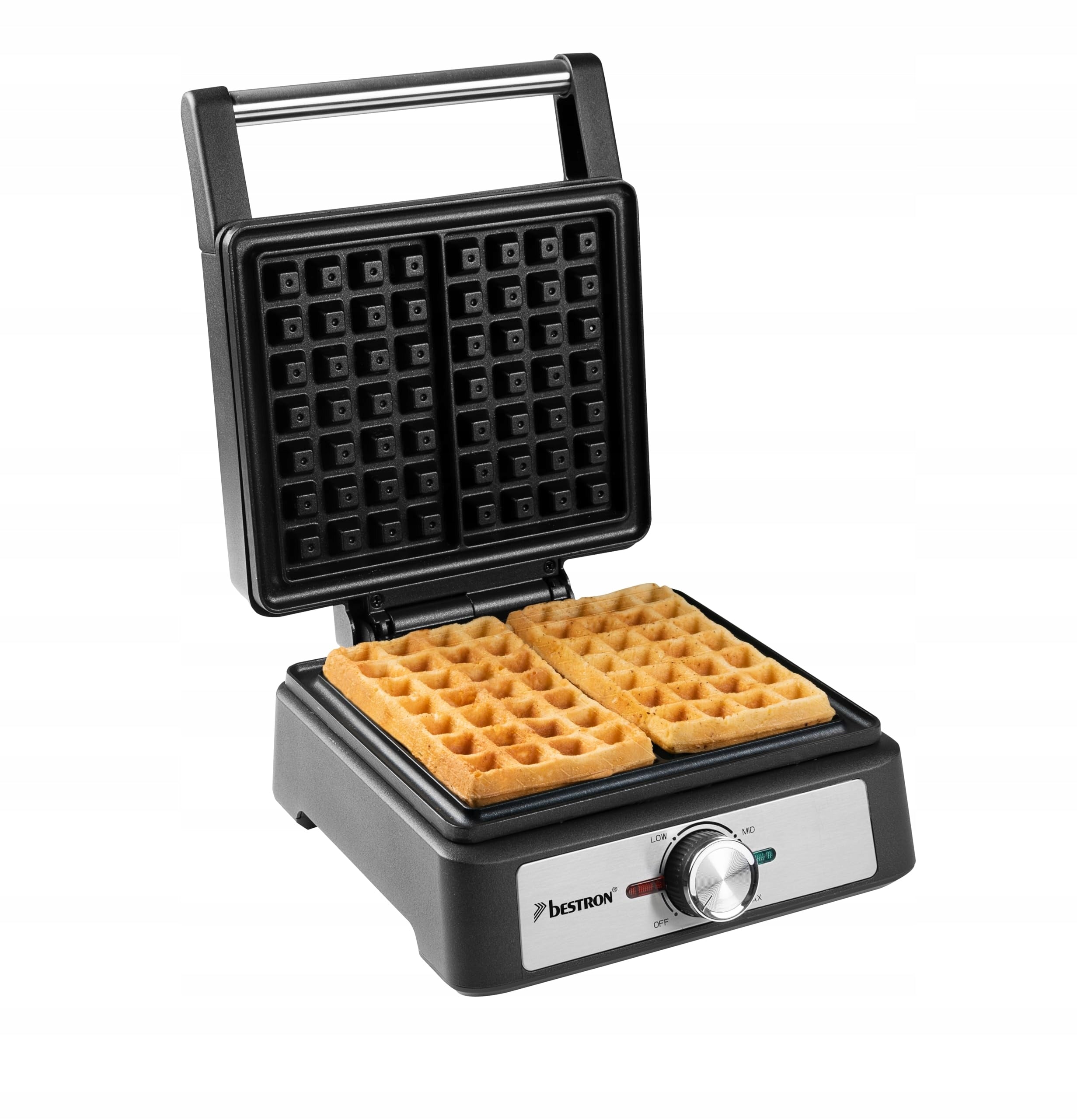 Bestron AWM100BL Brussels waffle iron, steel, black matt Power rating 1600 W