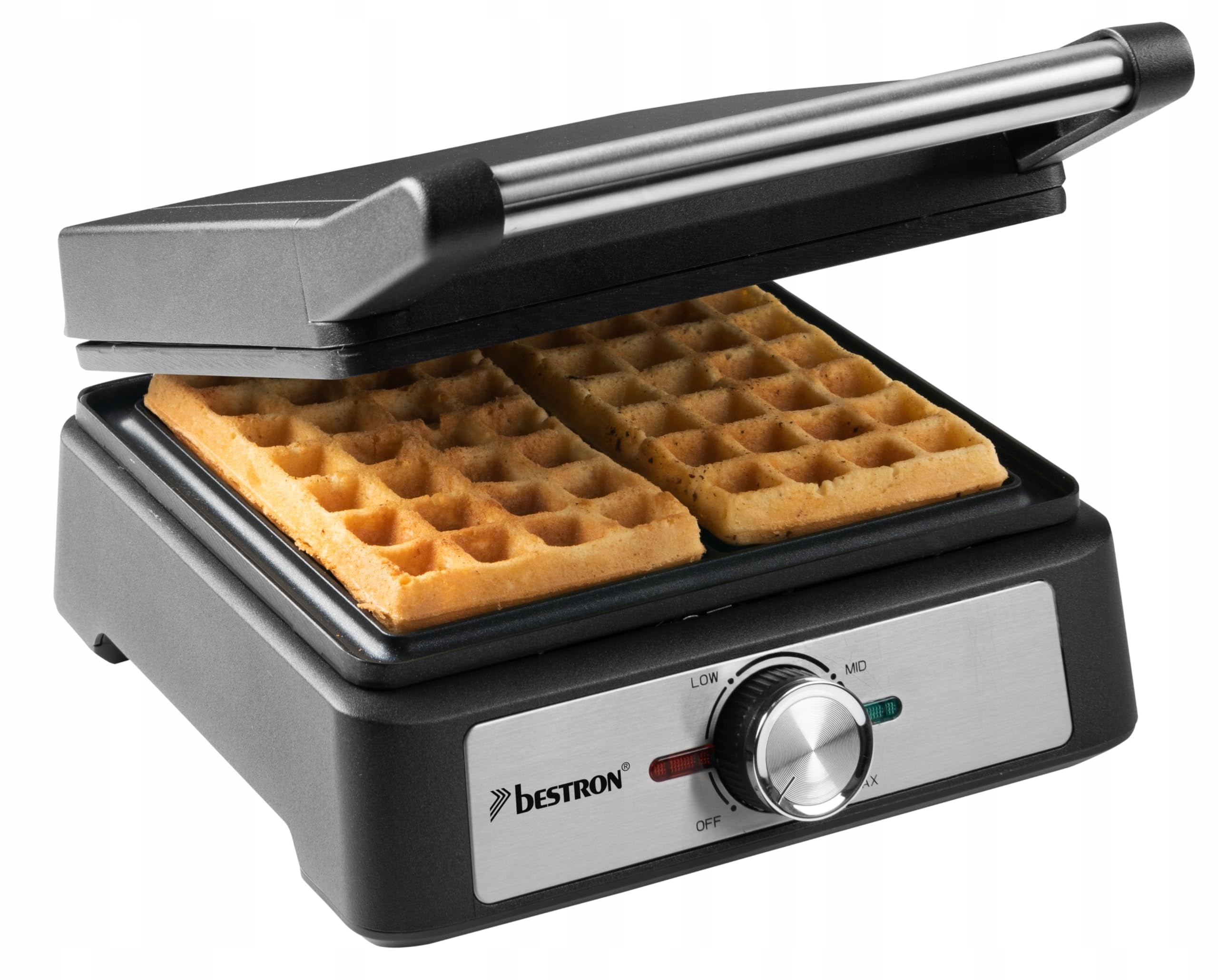 Bestron AWM100BL Brussels waffle iron, steel, black matt