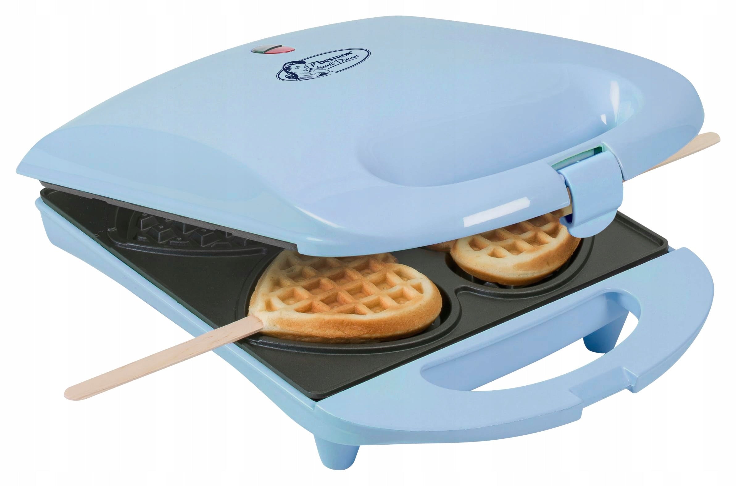 Bestron DSW271B Waffle Iron Heart on Stick, Nonstick, 700W, Power rating 220 W