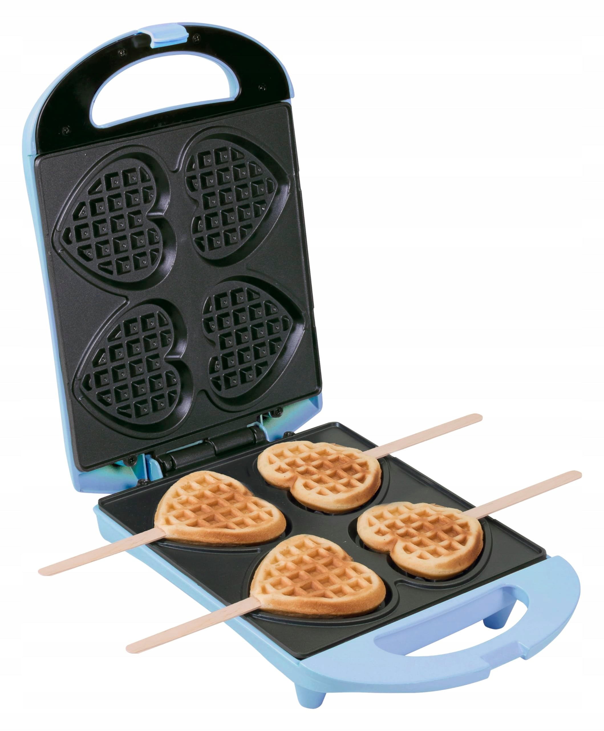 Bestron DSW271B Waffle Iron Heart on Stick, Nonstick, 700W,