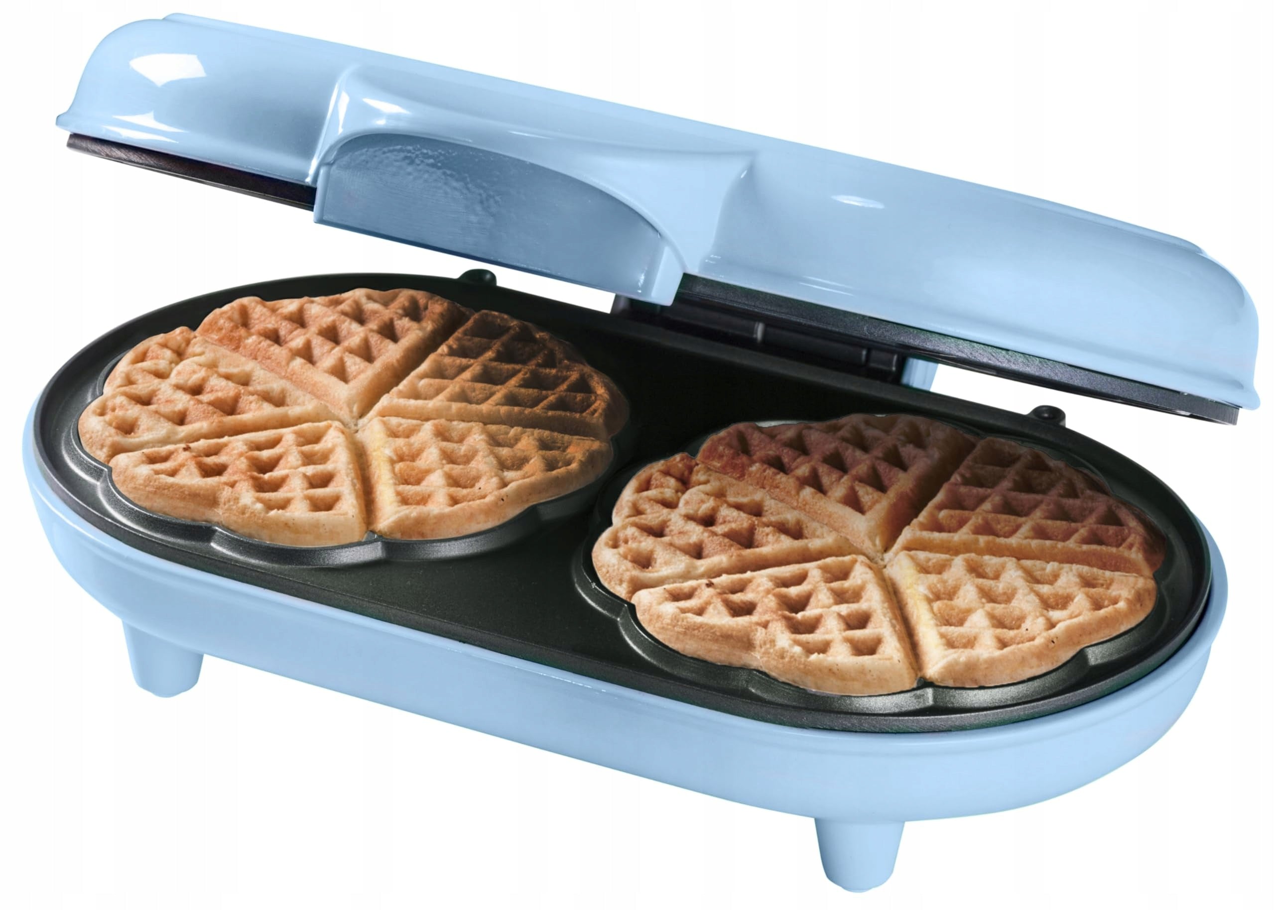 Bestron Double heart waffle iron 1000W blue Brand Bestron