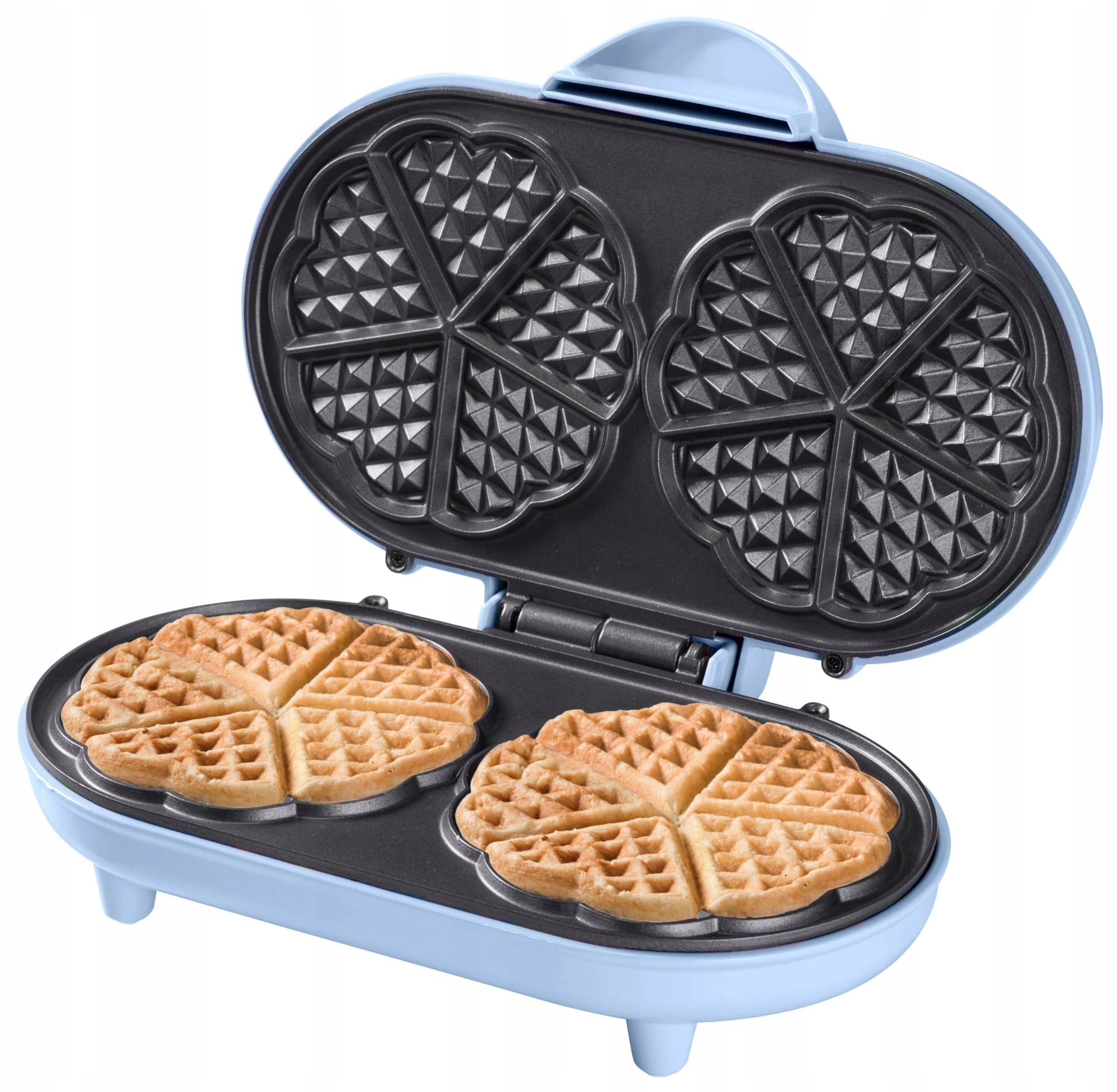Bestron Double heart waffle iron 1000W blue