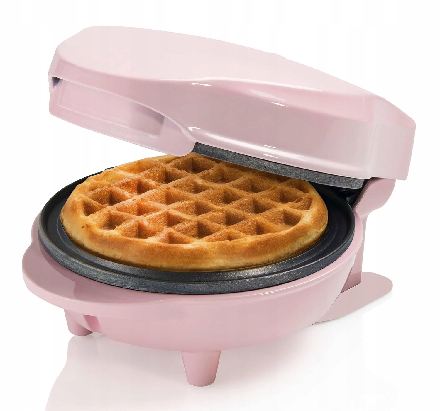 Bestron Mini waffle iron pink retro design