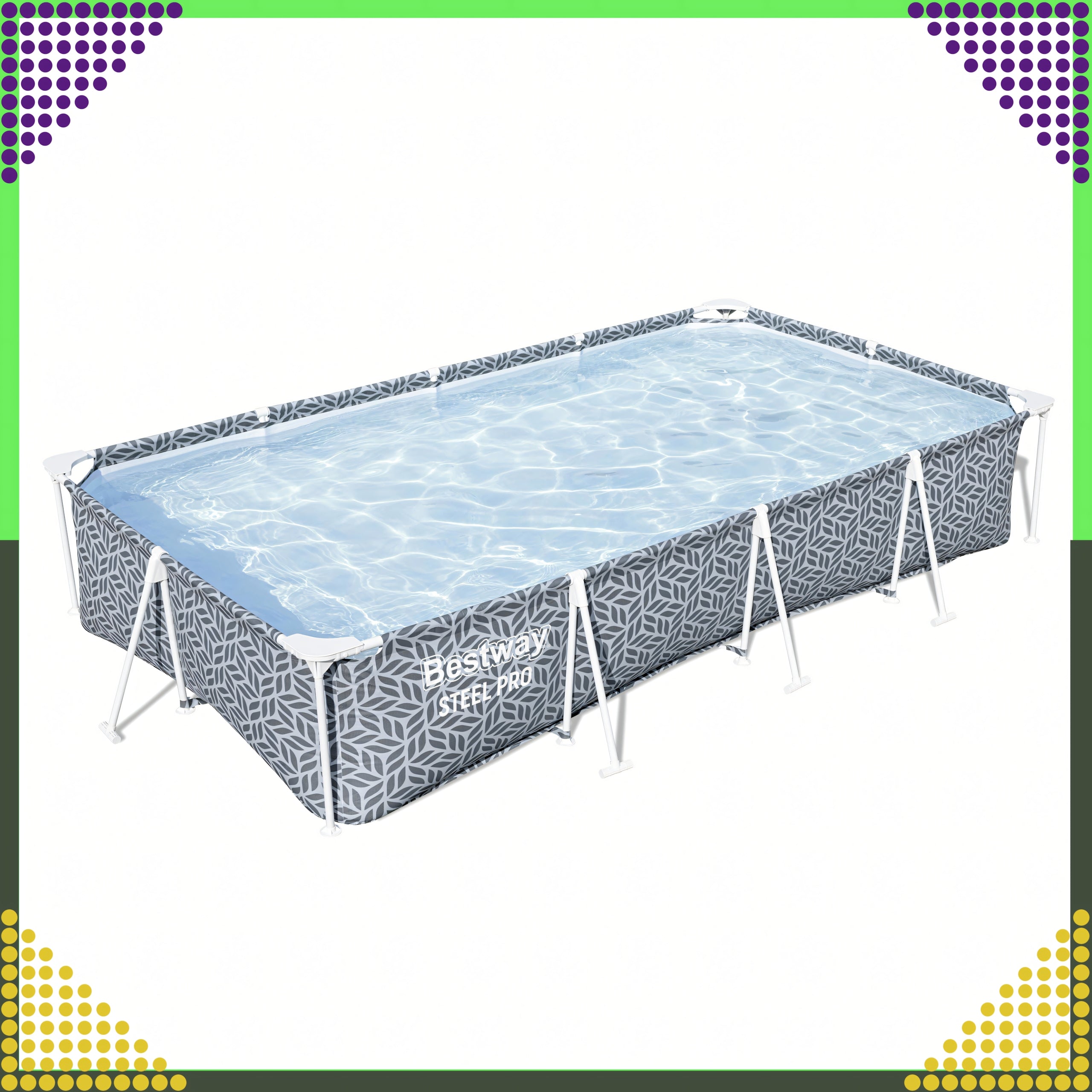 Bestway 561FV Steel Pro Pool Framed Rectangular Garden 366x201x66 cm Brand Bestway