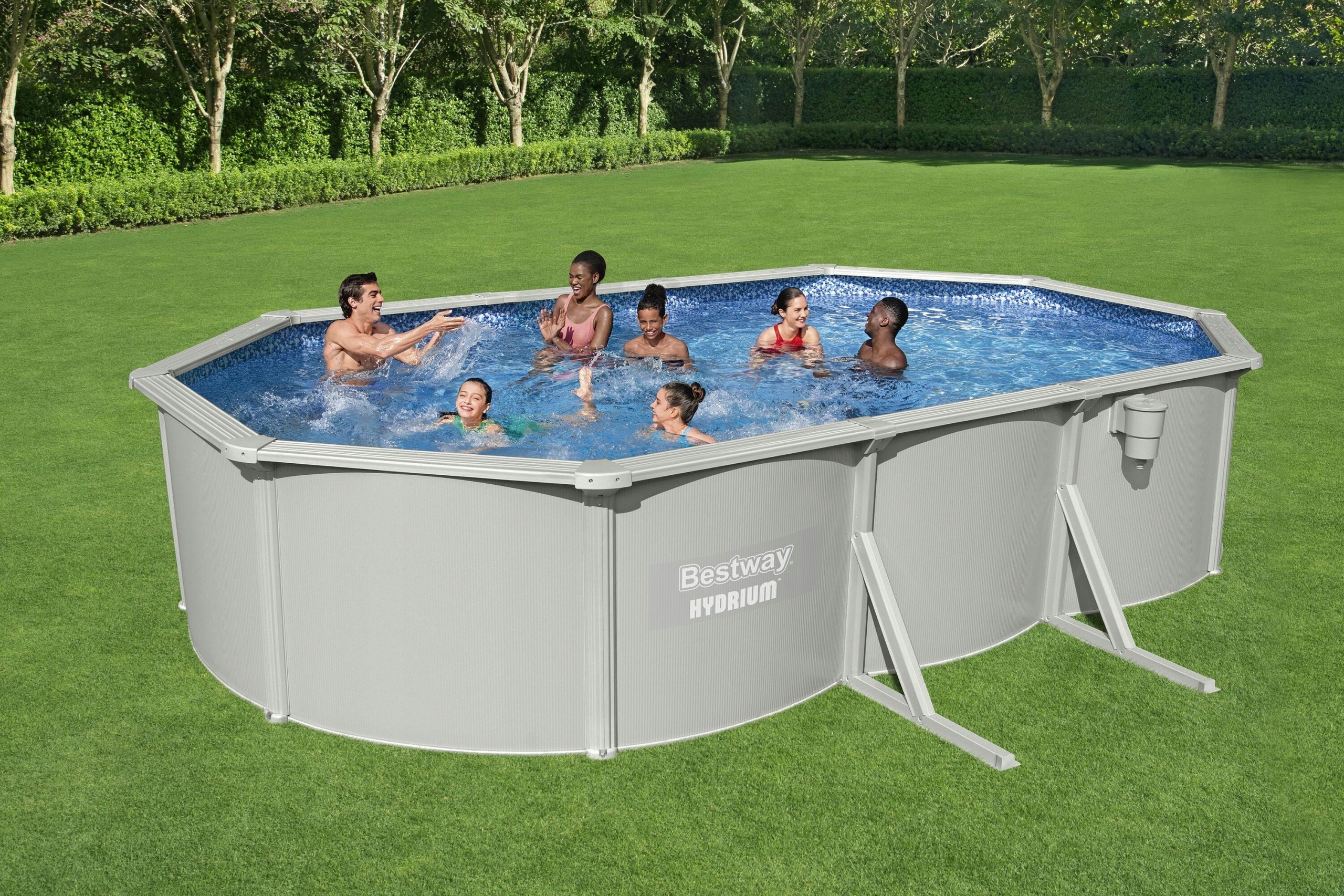 Bestway 56369 Garden Pool Year-round 610x366x122cm Skimer Pump Chlorine Length 610 cm