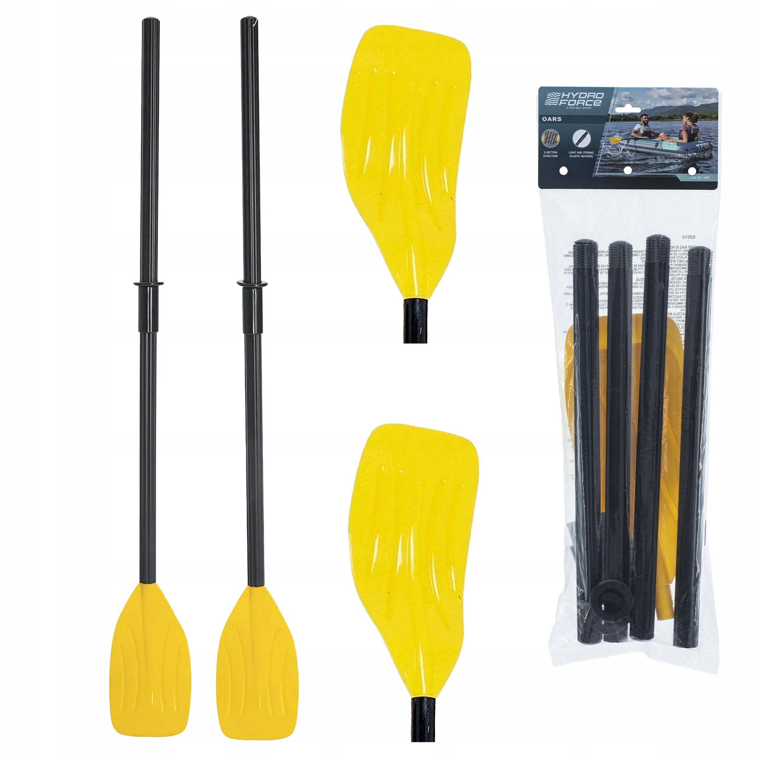 Bestway 62015 Folding Paddles 3 Sections for Kayak Pontoon Sup 124 cm 2 pcs