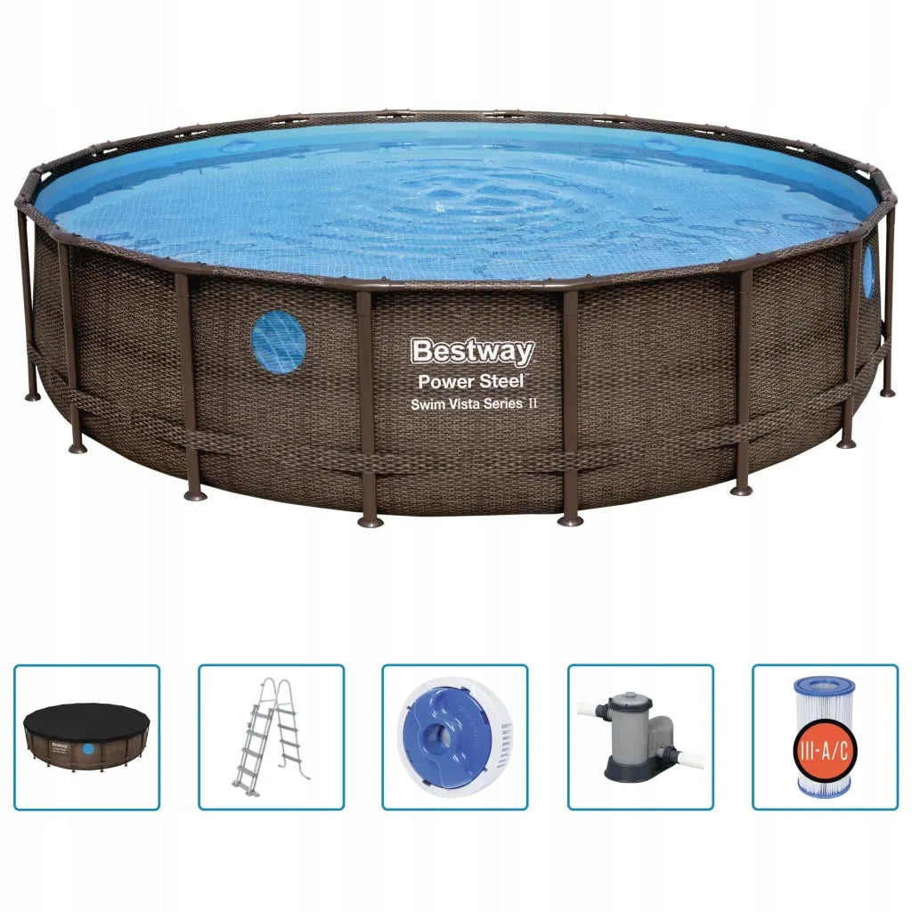 Poolset Bestway Power Steel, 549x122cm, mit Filter 