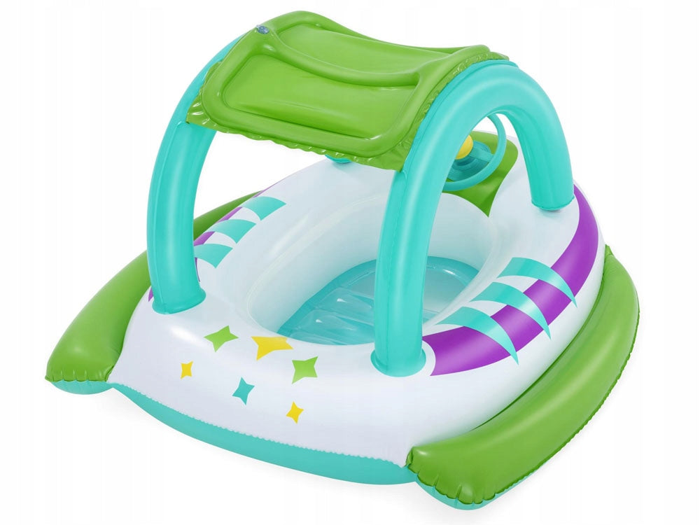 Bestway Inflatable Pontoon with Canopy Boat with Bottom Steering Wheel + Horn 34149 Manufacturer code 34149