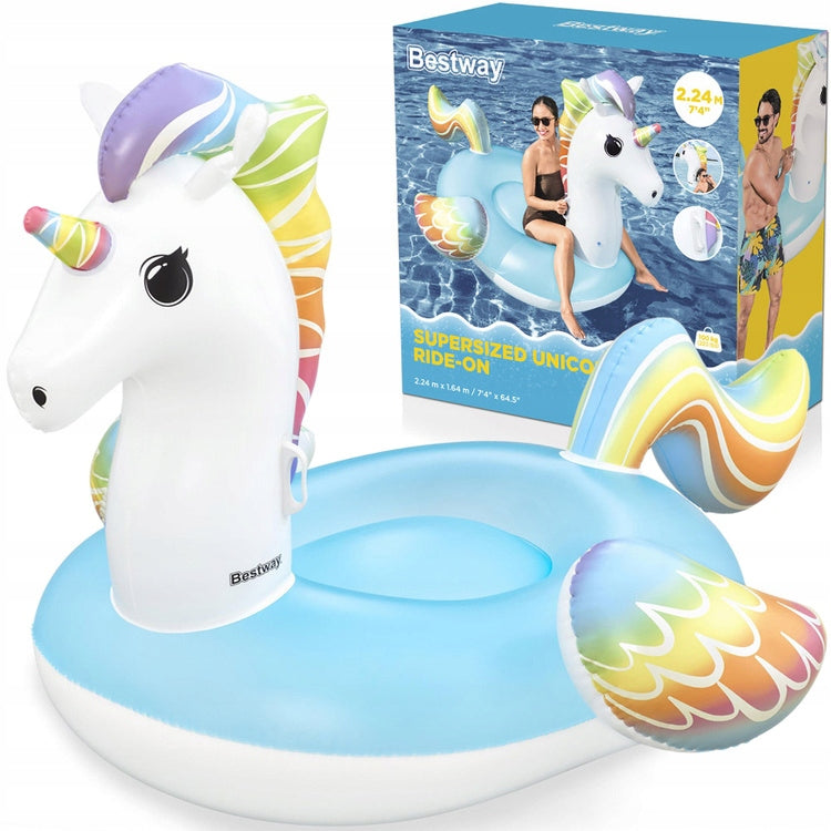 Bestway Inflatable Swimming Mattress UNICORN with Handles 224x164cm 41113