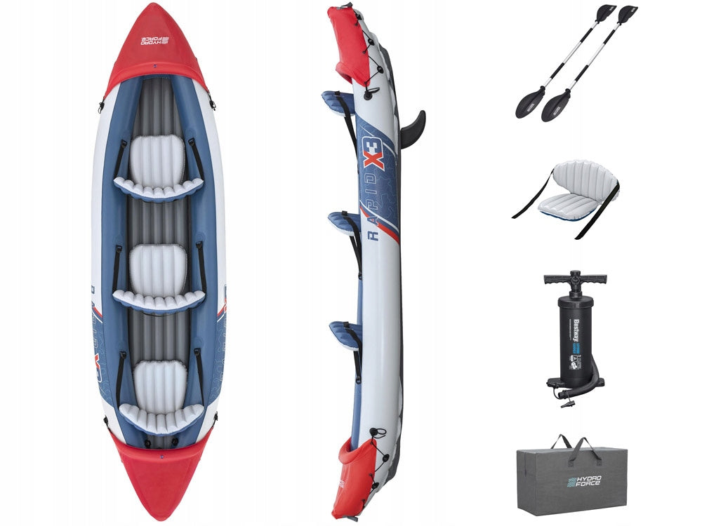 Bestway Kayak Rapid X3 inflatable 3 seater + paddle bag 381x100 cm 65132 Brand Bestway