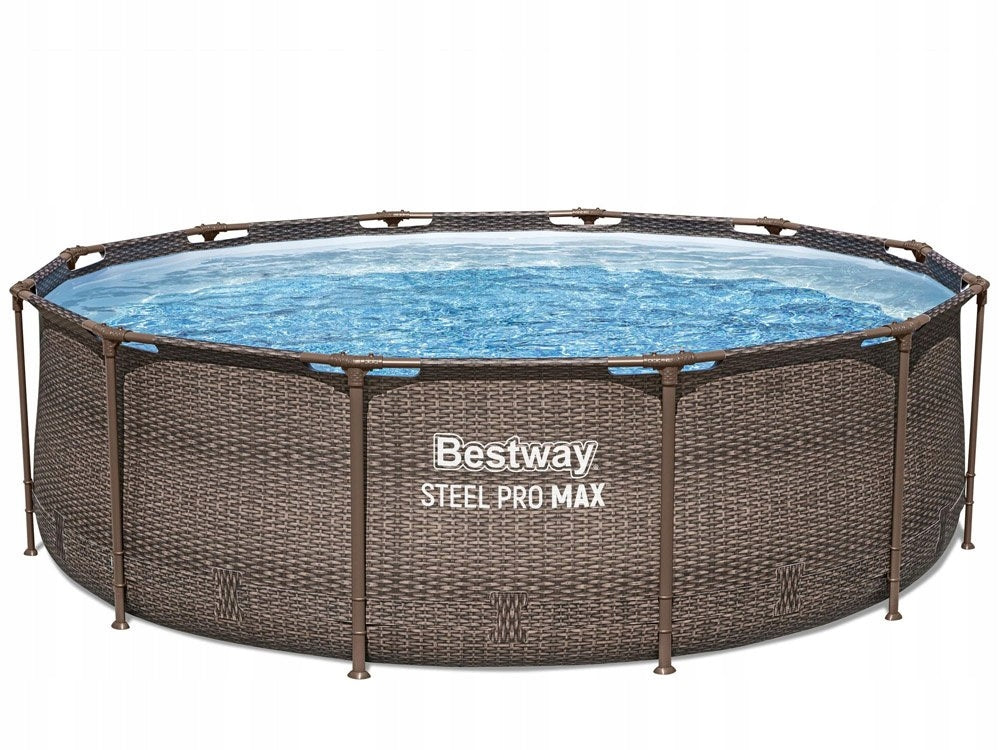 Bestway: MYKONOS LUX fémvázas rattan medence létrával és vízforgatóval - Manufacturer code 56709