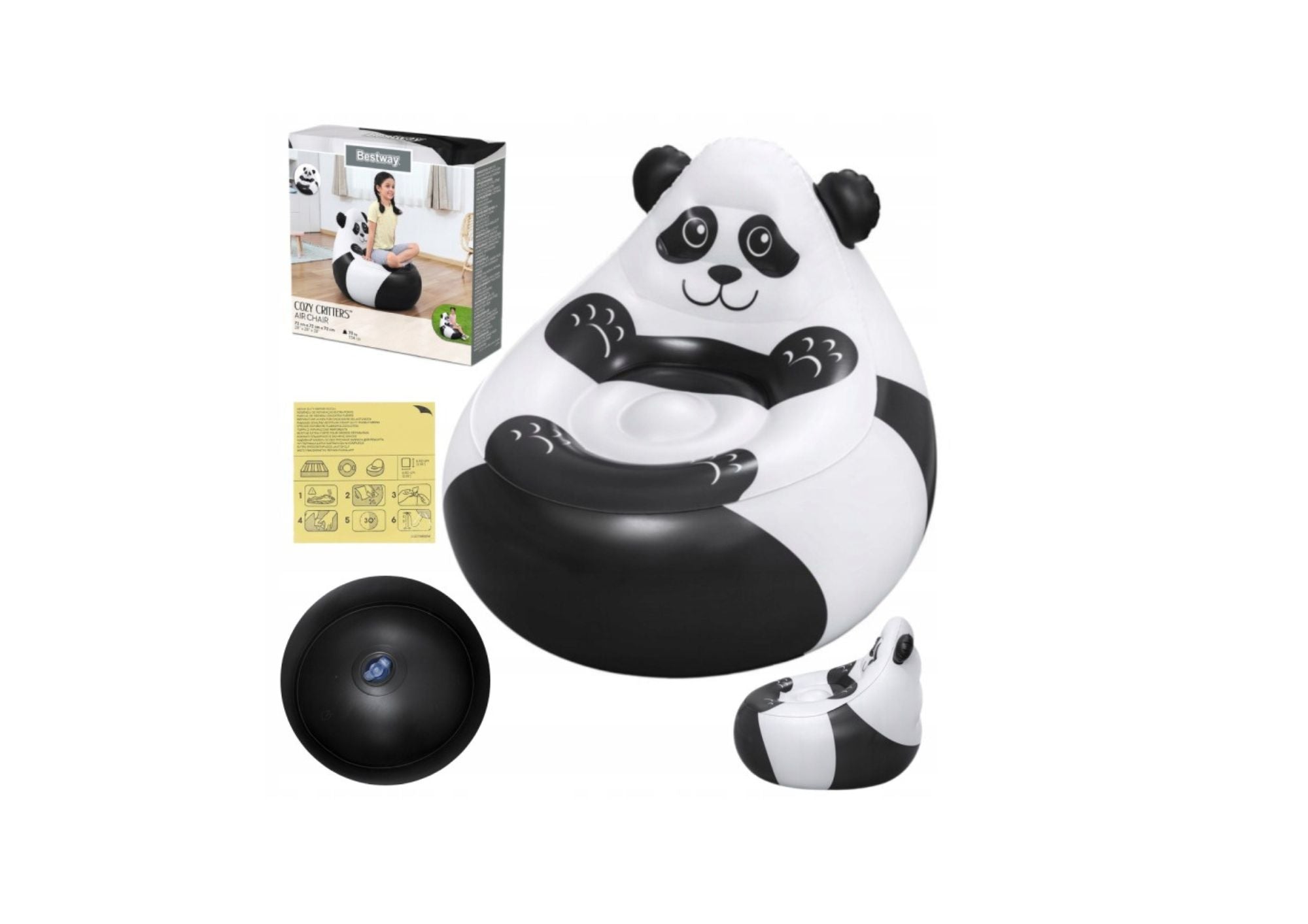 Bestway, Panda inflatable chair, 72x72x64 cm