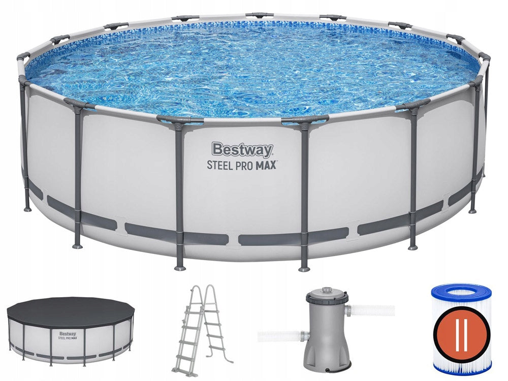 Bestway RACK pool 457x122cm 10in1 pump ladder cover 56438 Height 122 cm