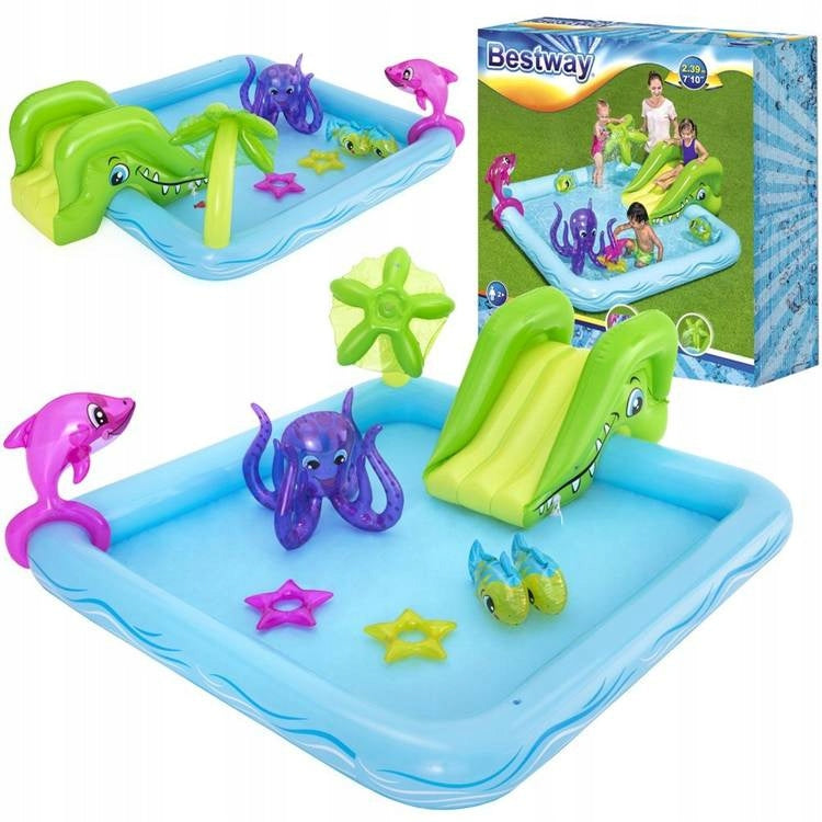 Bestway Water square toys for children AQUARIUM Paddling pool + slide 53052