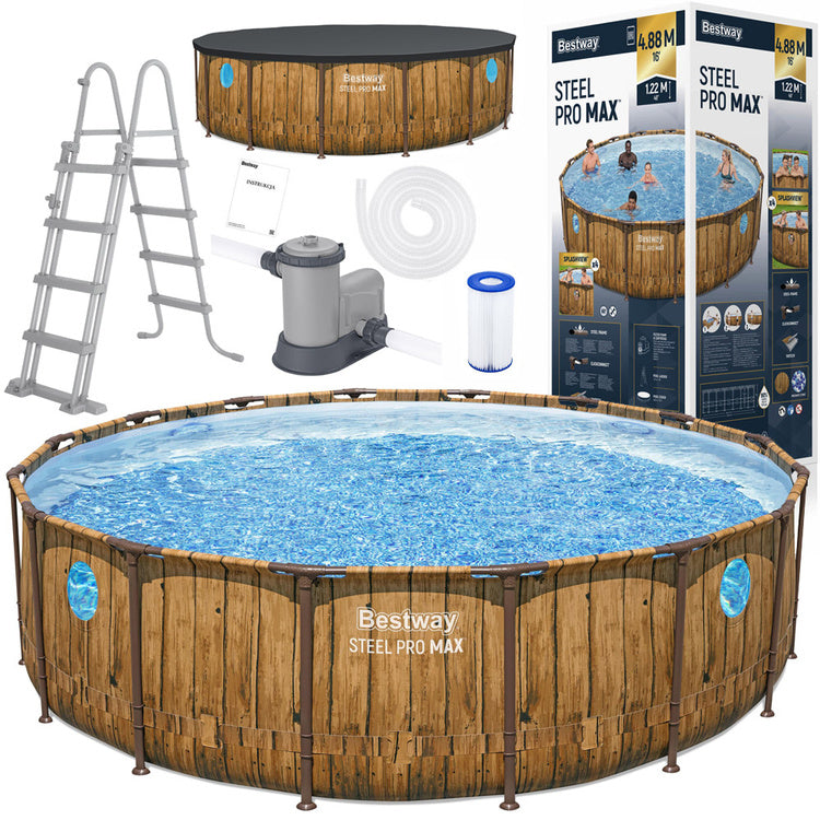 Bestway frame pool pattern board 488x122cm pump ladder cover 56725 Brand Bestway
