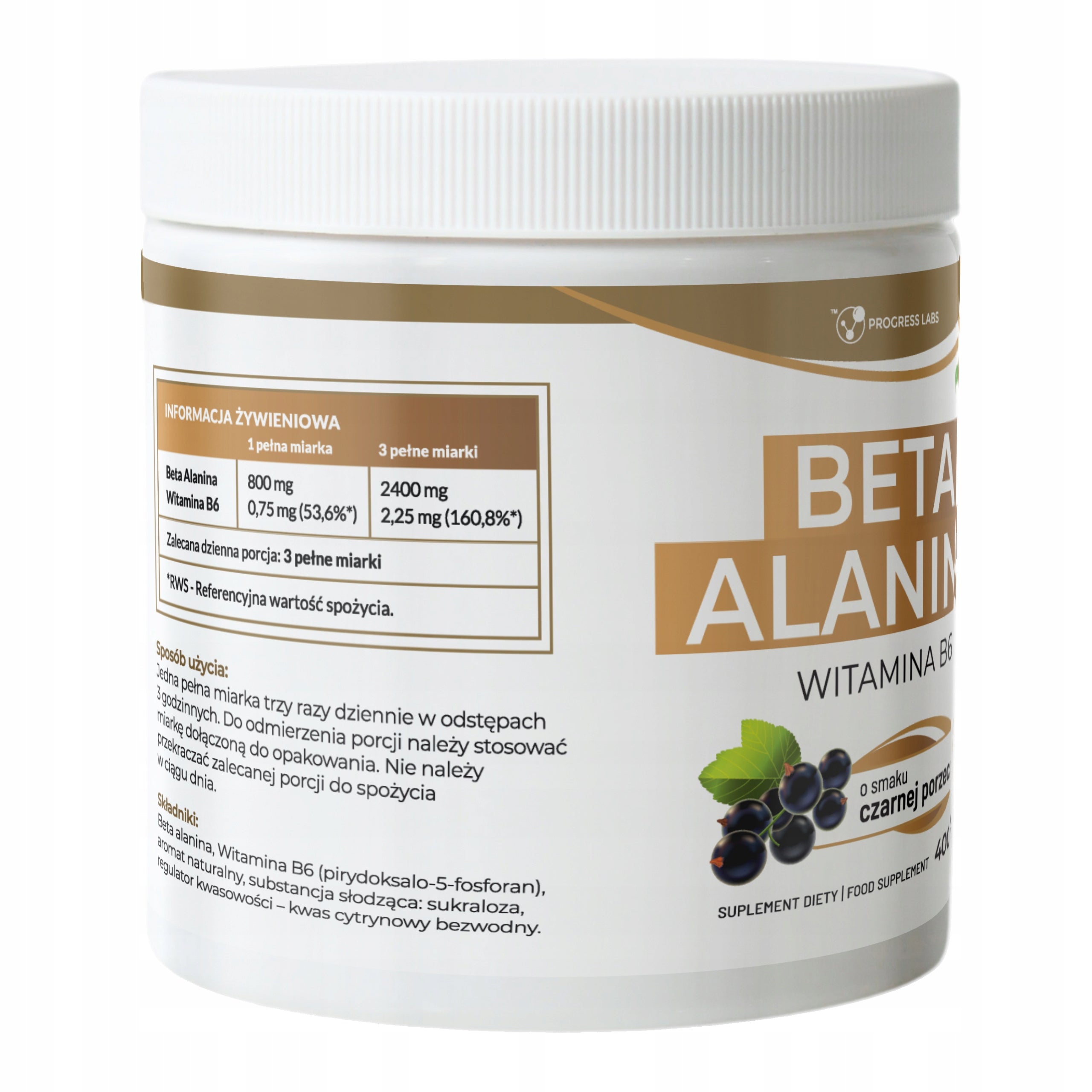 Beta Alanine 400g blackcurrant flavour STRENGTH AND ENDURANCE MUSCLE MASS EAN (GTIN) 5907709721982