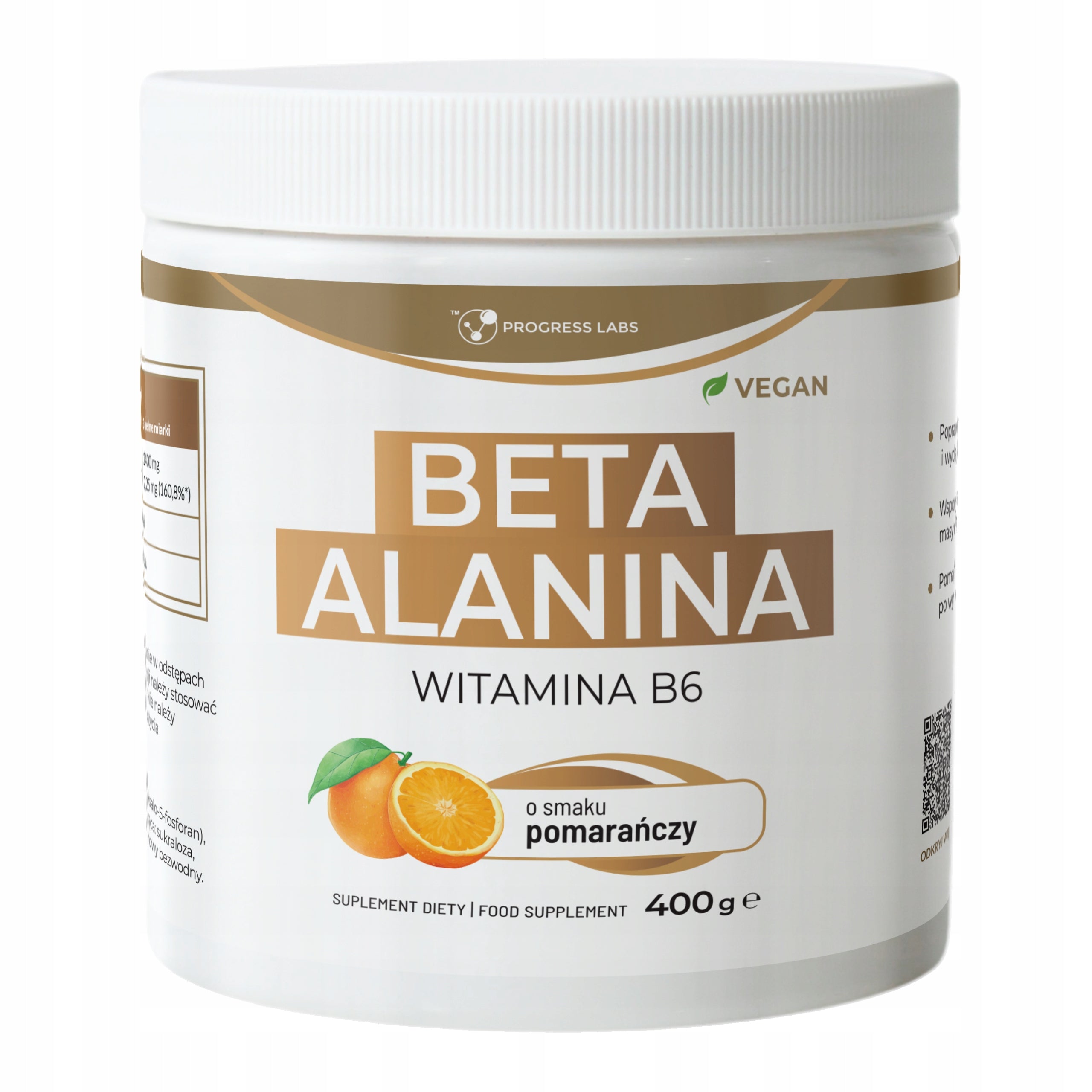 Beta Alanine 400g orange flavoured strength and endurance MUSCLE MASS