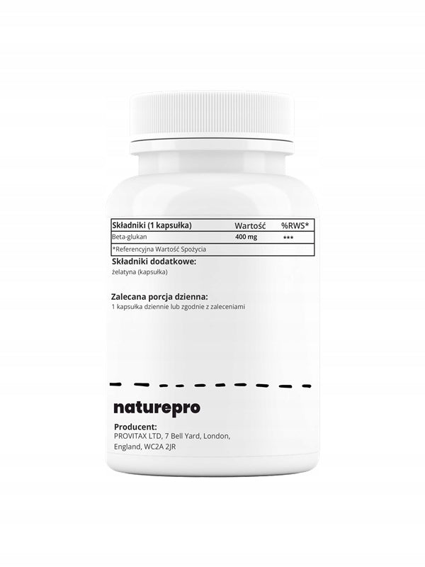 Beta Glucan 400 mg NaturePro 60 k immunity, infection MEGA DOSE Expiration date at least 1 year from the date of purchase