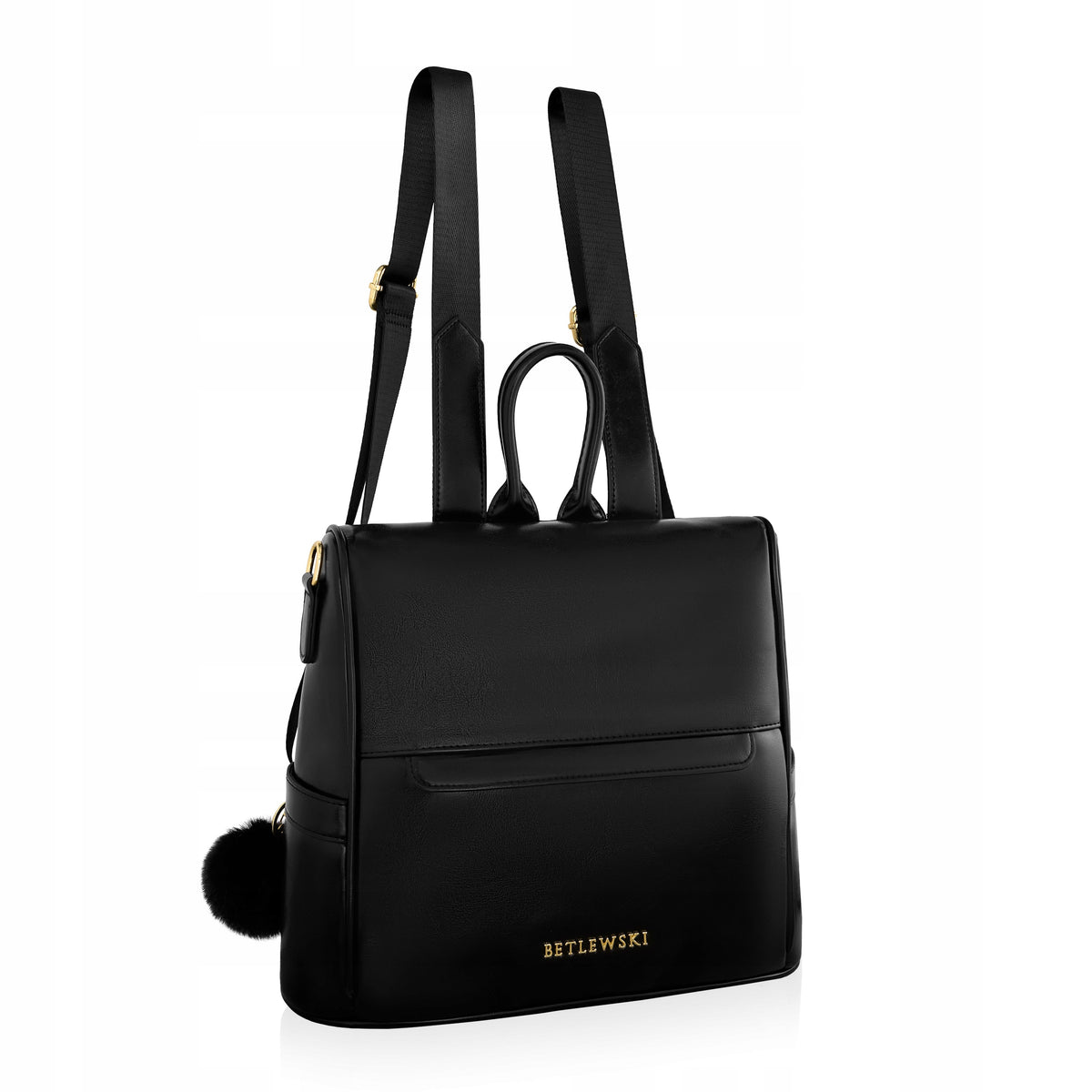 Betlewski Women's backpack 2in1 eco leather zip pockets roomy Brand Betlewski