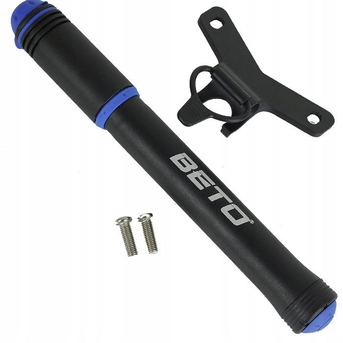 Beto bicycle pump with hose car valve AV presta FV + handle Color black
