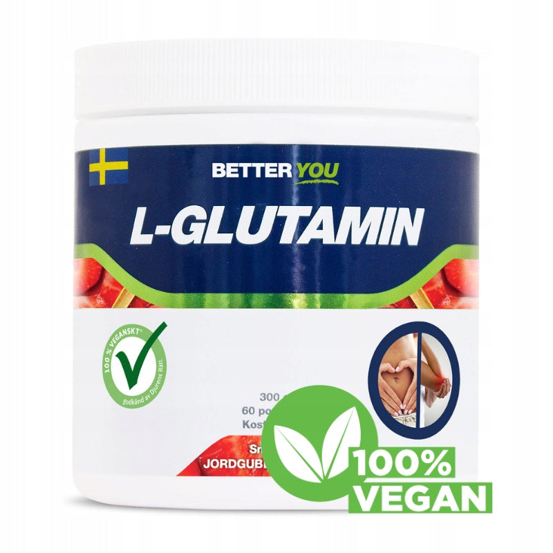 Better You L-Glutamine 300 g Strawberry/Rabarbar