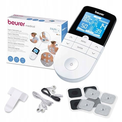 Beurer Em 49 Digital TENS/EMS current stimulator 3in1, 4 electrodes Product width 19.5 cm