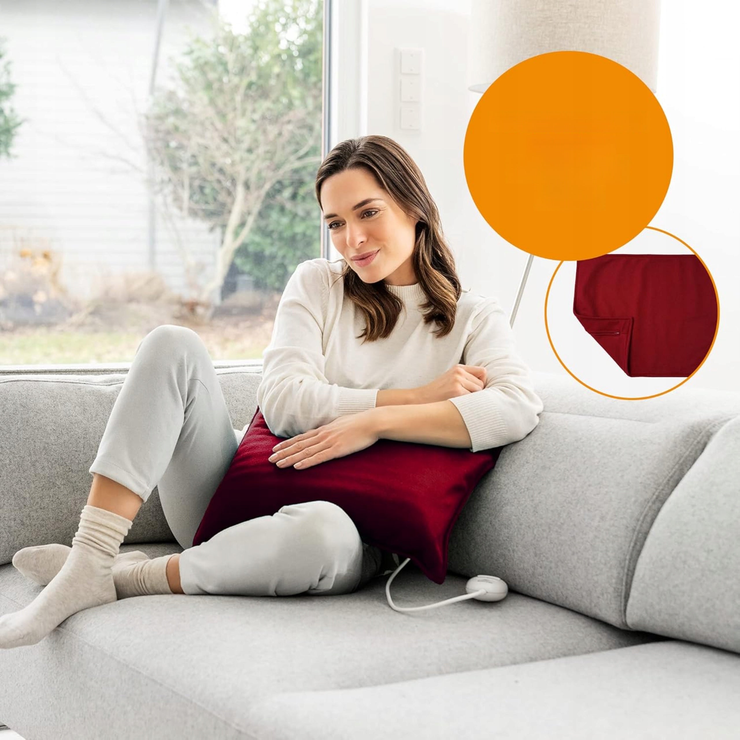 Beurer HK 48 heating pad for sofa 100W 3 degrees 40x30 cm red Manufacturer code Beurer HK 48 poduszka grzewcza na sofę 100W 3
