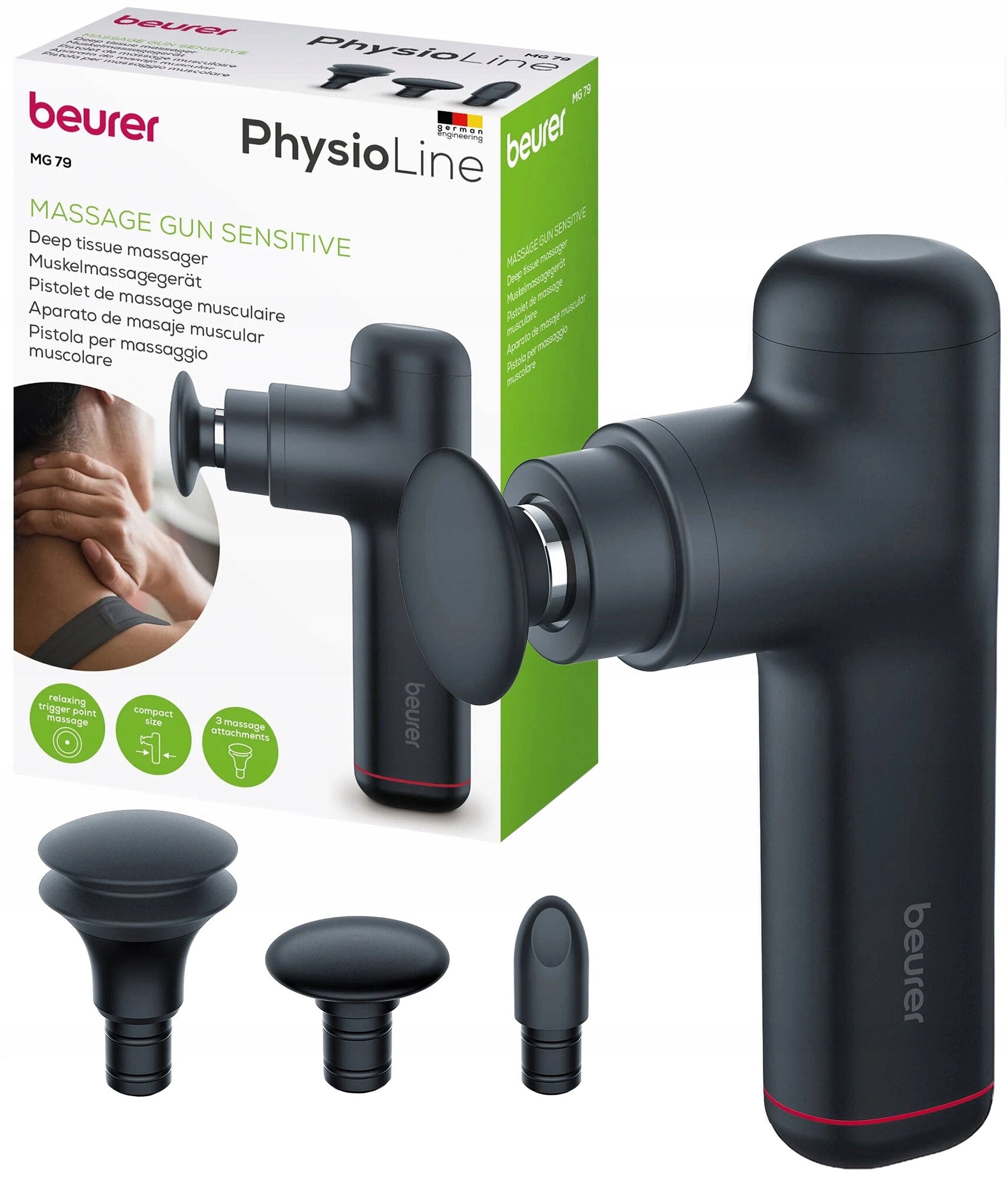Beurer MG 79 Sensitive Massage Gun with 3 Tips