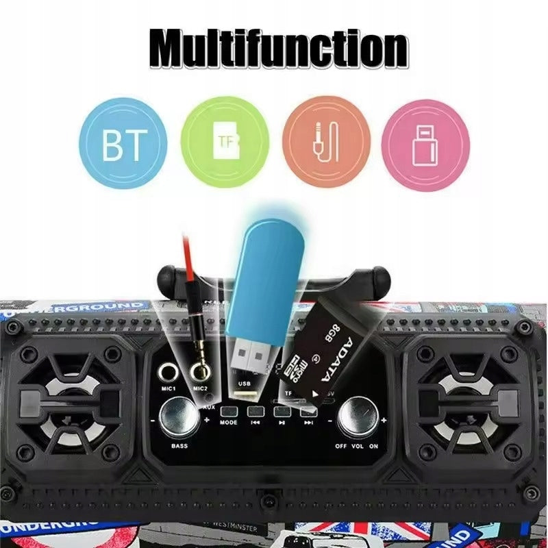 Bezdrôtový Bluetooth reproduktor DH-M17 FM rádio USB TF LED Camouflage Manufacturer code DH-M17
