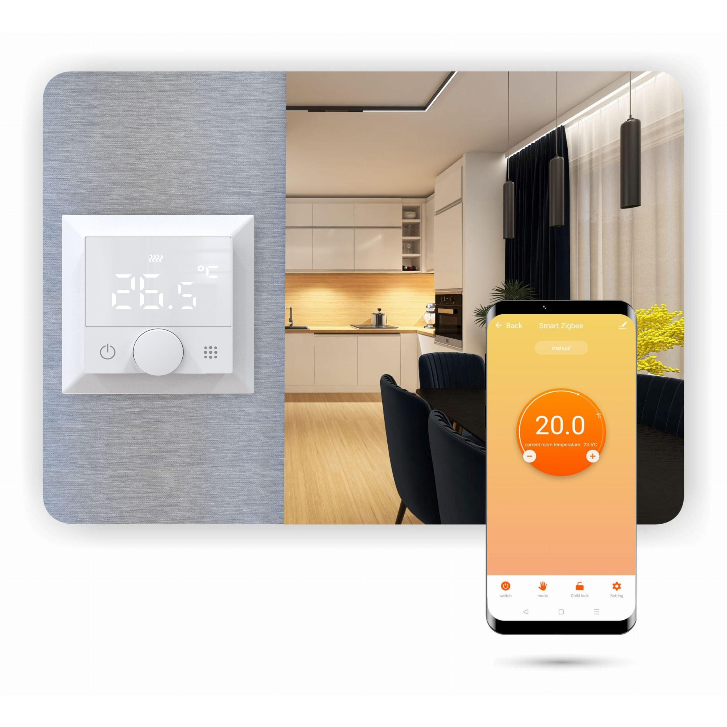Fußbodenheizungsset Tuya Zigbee, 10-teilig 