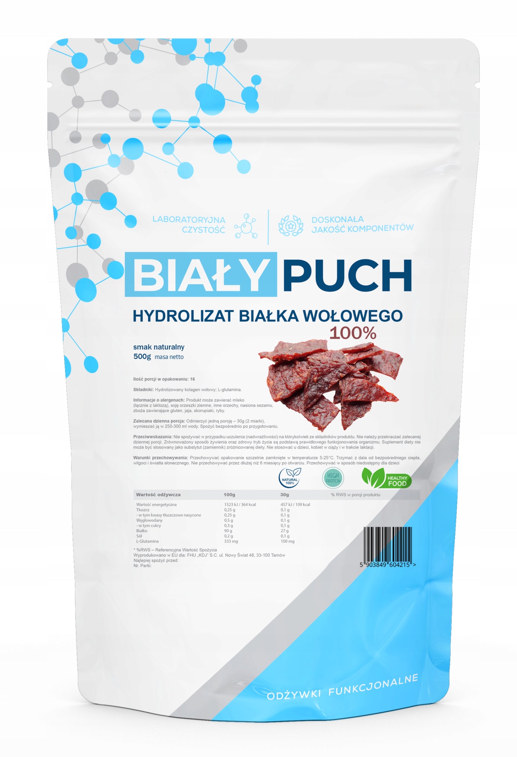 Biały Puch Beef Protein Hydrolyzate 100% Beef Protein Conditioner 500g