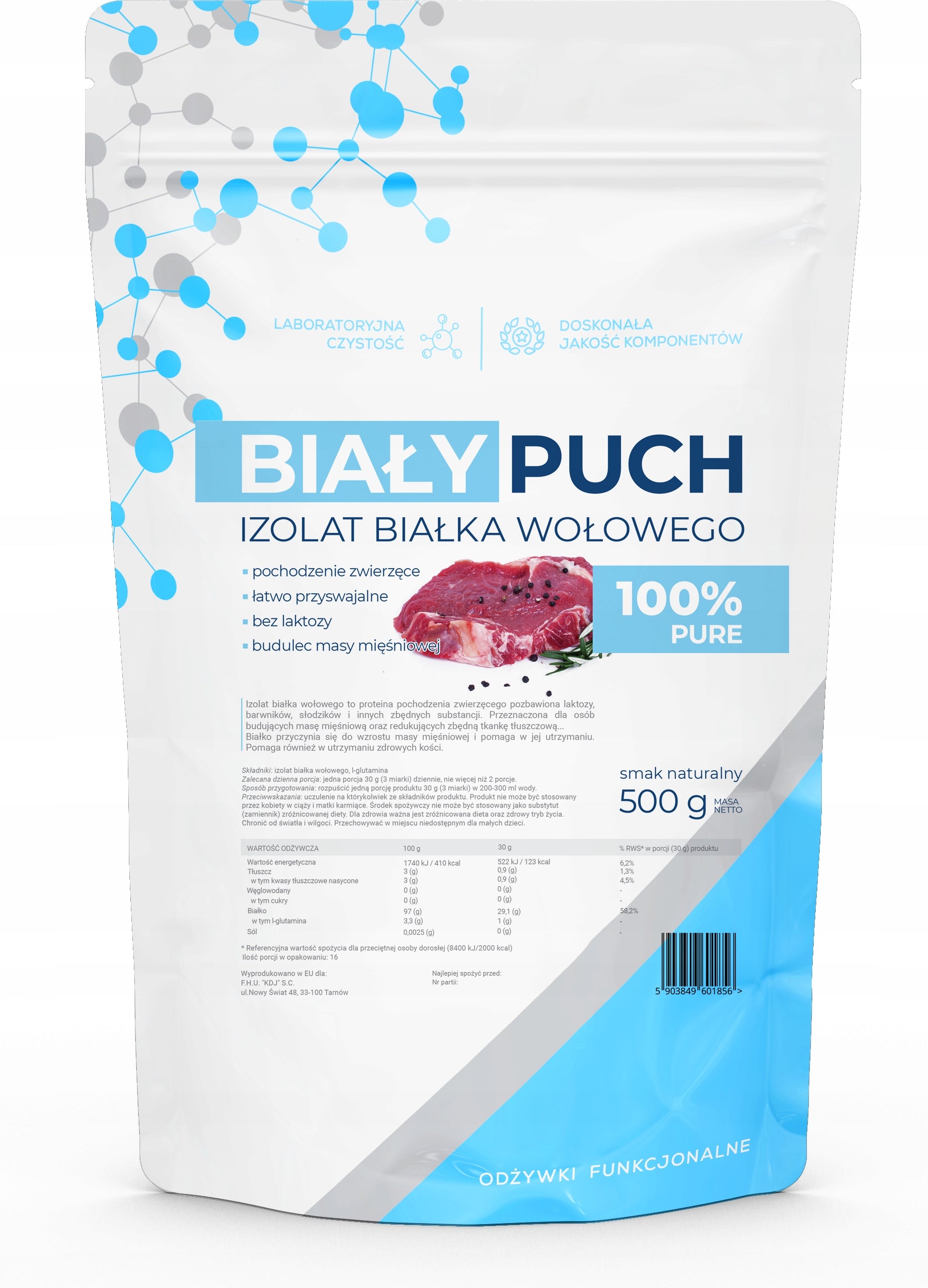 Biały Puch Beef Protein Isolate Protein Conditioner Without Lactose 500g