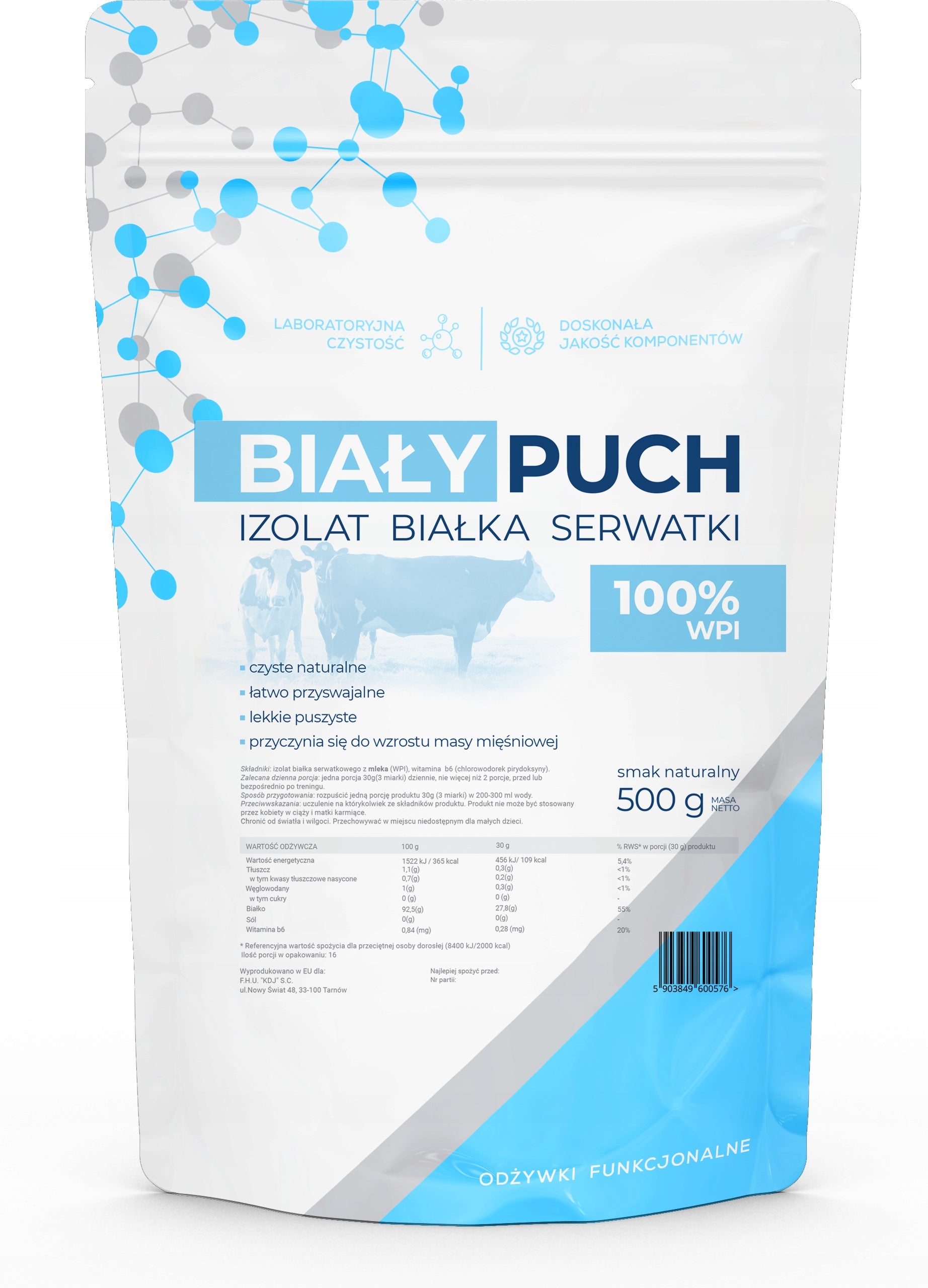 Biały Puch WPI Whey Protein Isolate 100% Pure WPI Protein Conditioner 500g