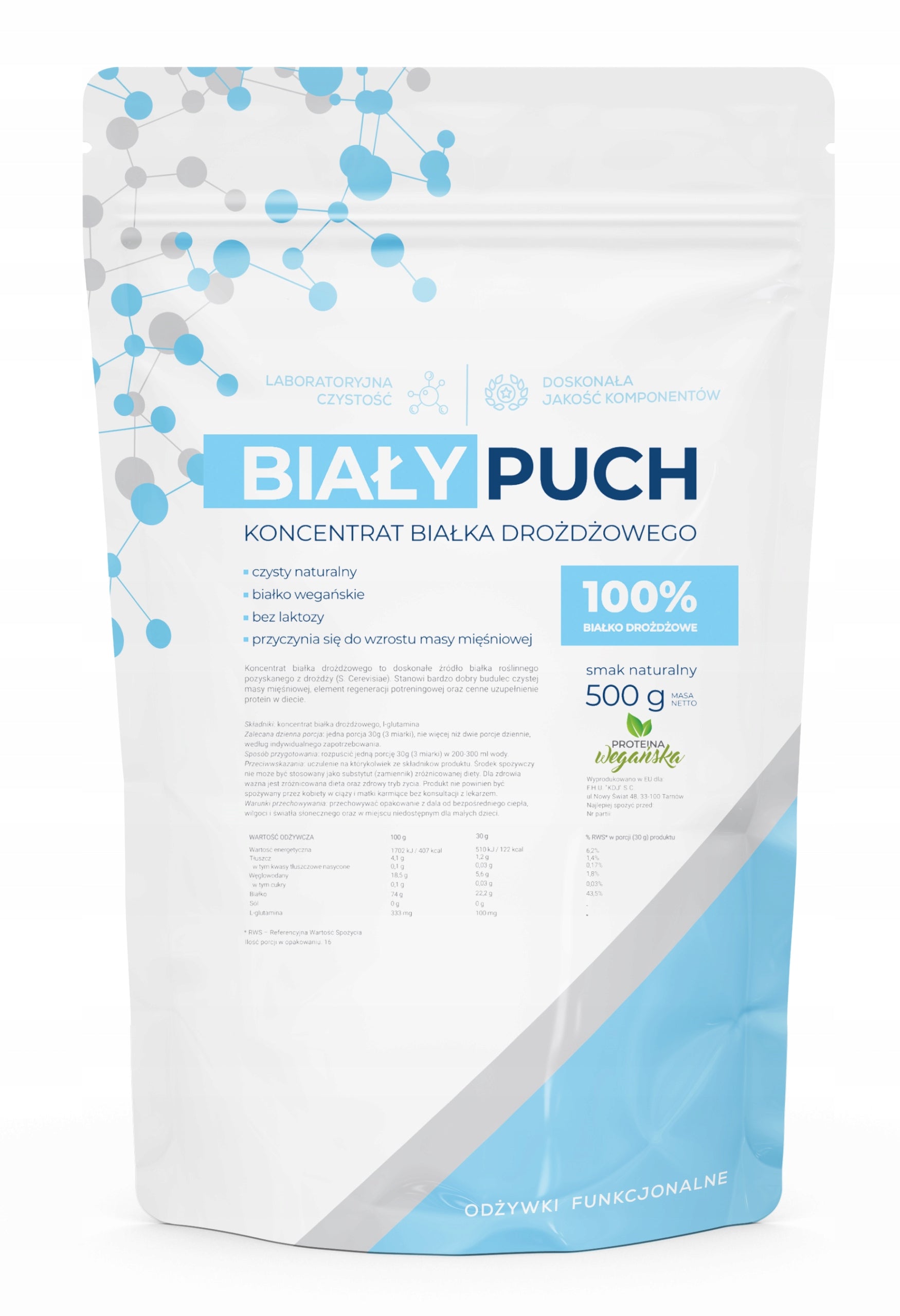 Biały Puch Yeast Protein Concentrate Protein Conditioner Vege Weight 500g