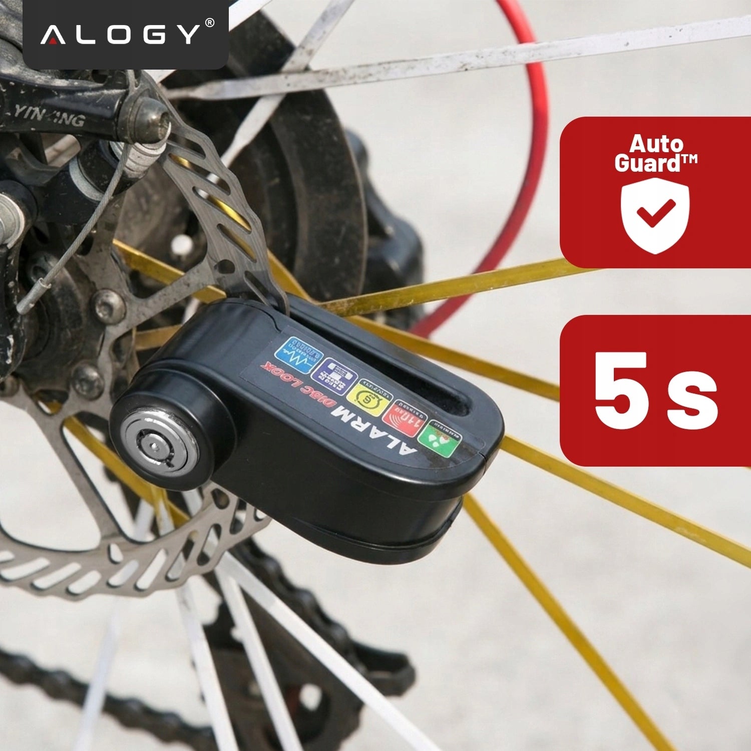 Bicycle Alarm Lock For Moped Bike Electric Anti-Theft Color black