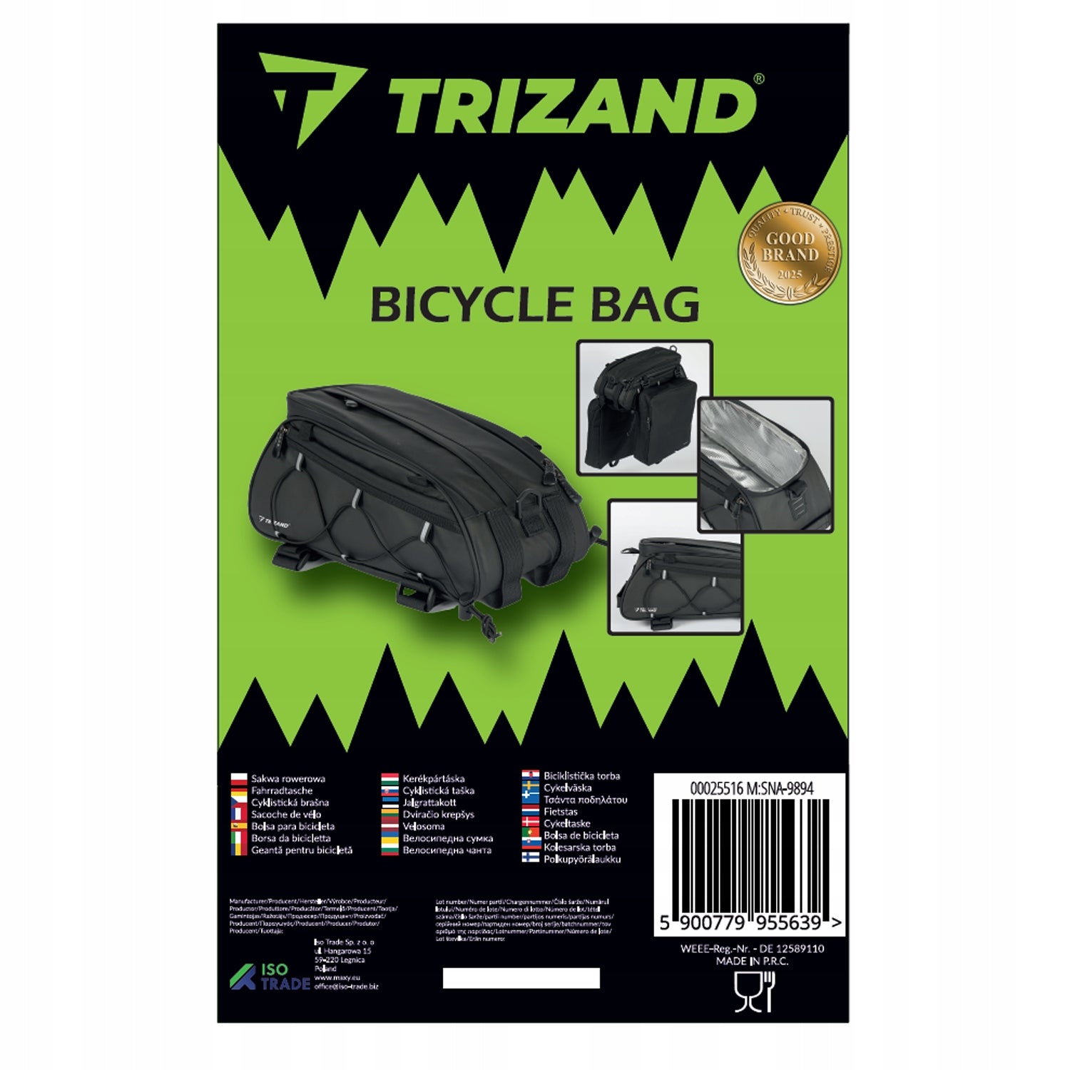 Bicycle Bag Luggage Bag Bicycle Waterproof Thermal for Bicycle 3pcs EAN (GTIN) 5900779955639