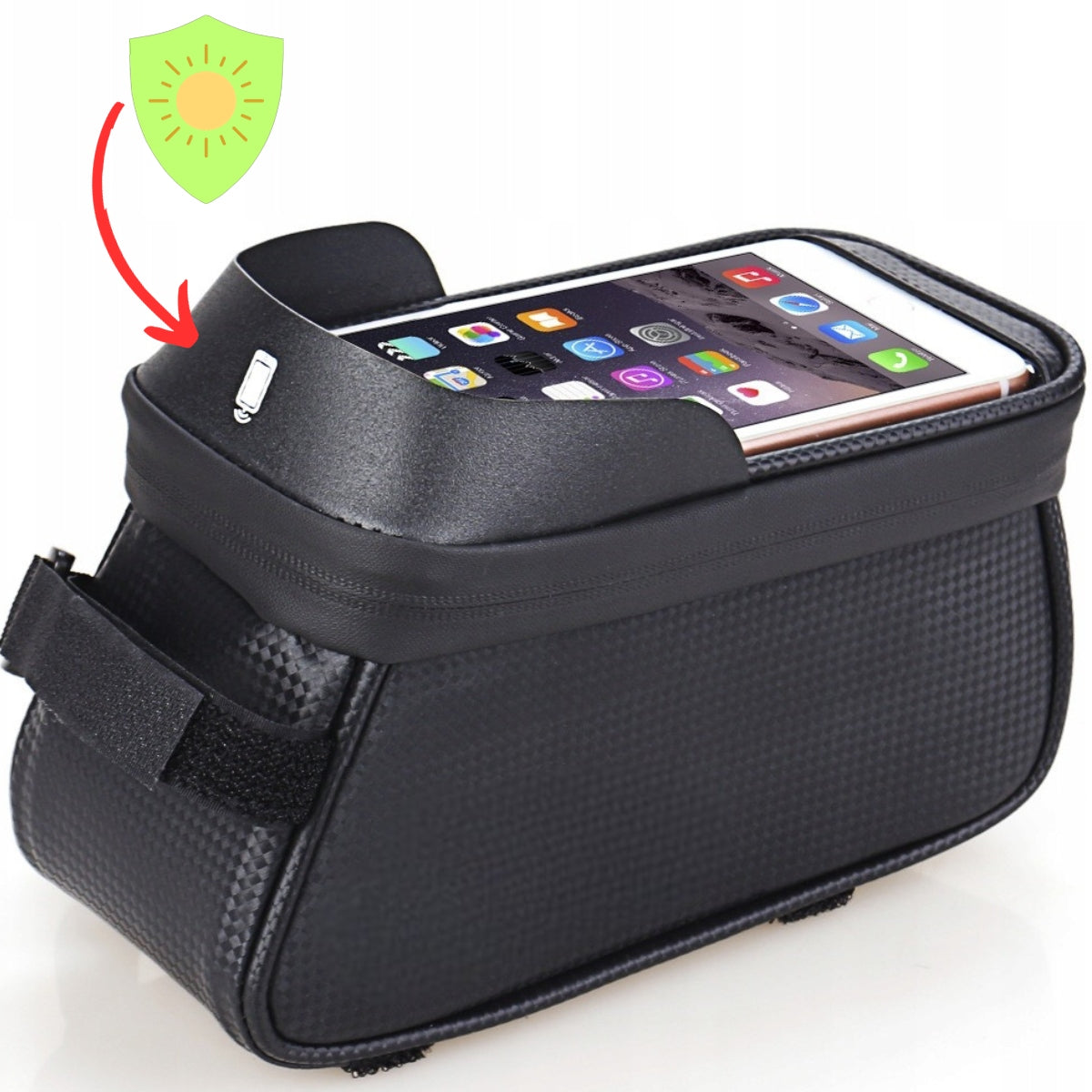 Bicycle Bag Phone Pouch 7" Frame 2L Waterproof IPX5 Canopy Case XL Model ESTIPRO