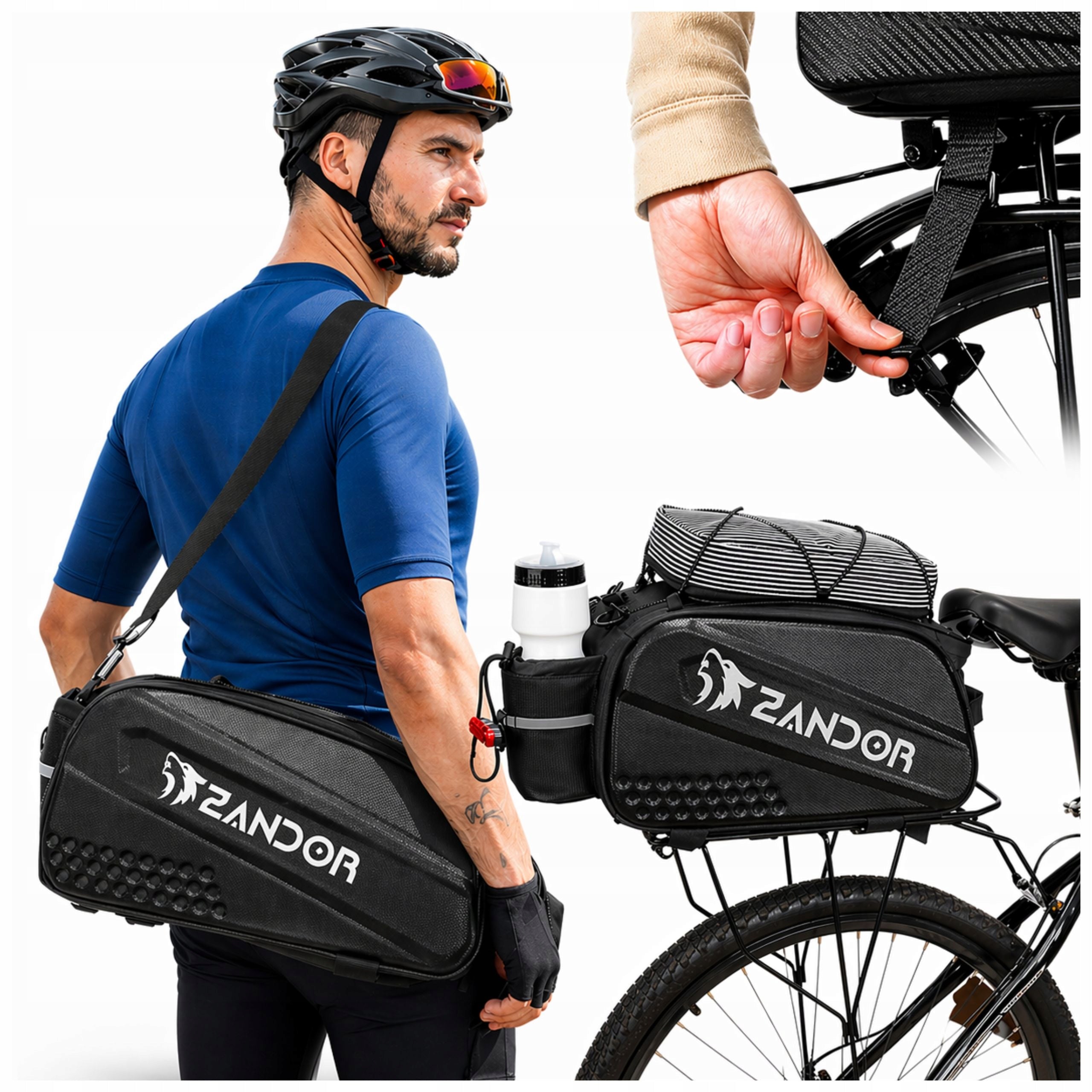 Bicycle Bag Pouch Waterproof For Luggage Rack Rear Trunk Spacious Rigid