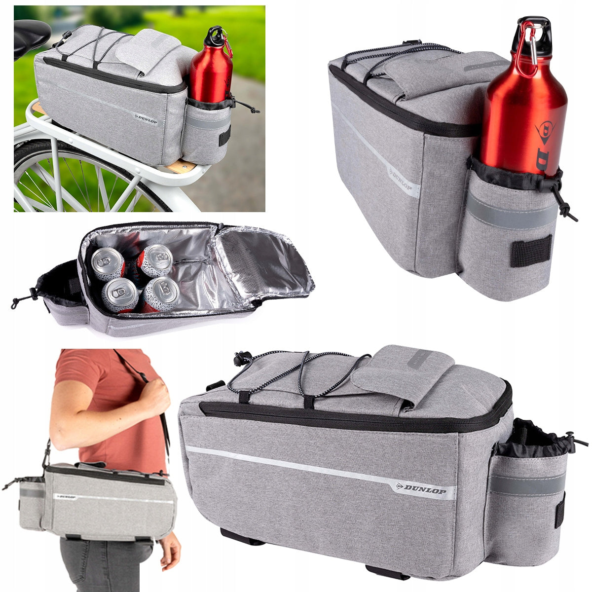 Bicycle Bag THERMAL REFRIGERATED Picnic Rack Zipper LARGE ROOMY