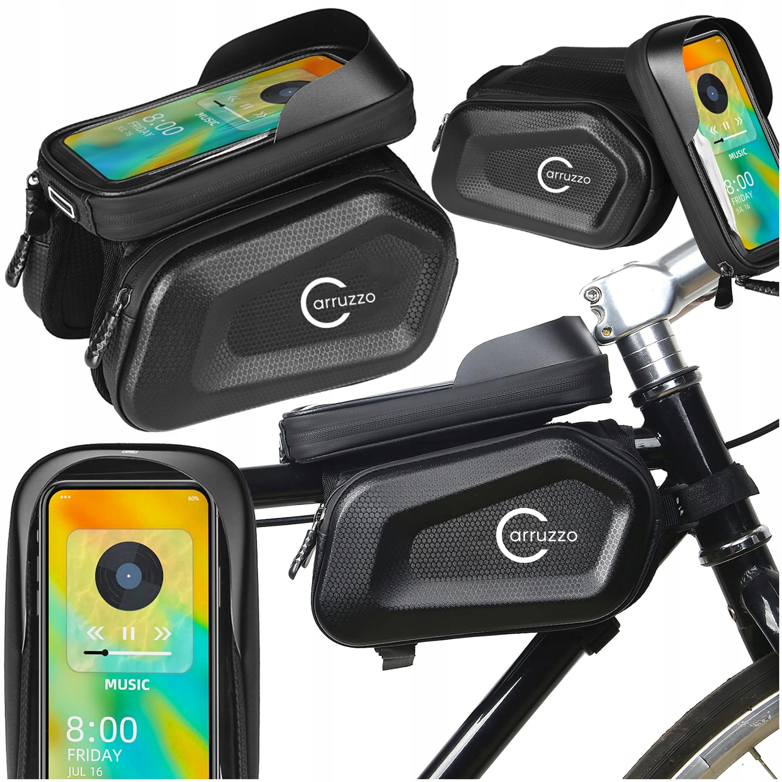 Bicycle Bag Waterproof Phone Pouch Frame Holder Carruzzo