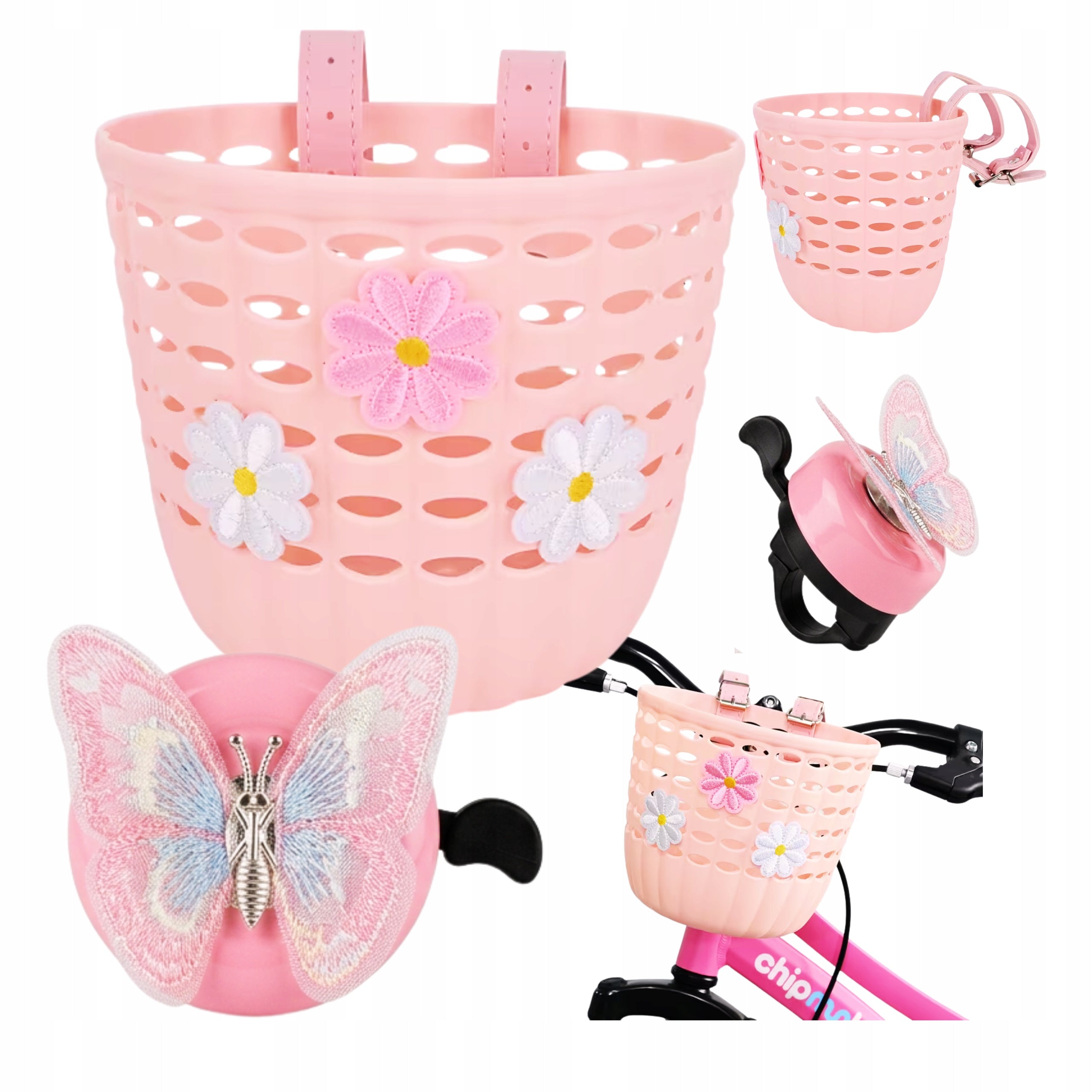 Bicycle Basket for Scooter Balance Bike BELL Set for Steering Wheel