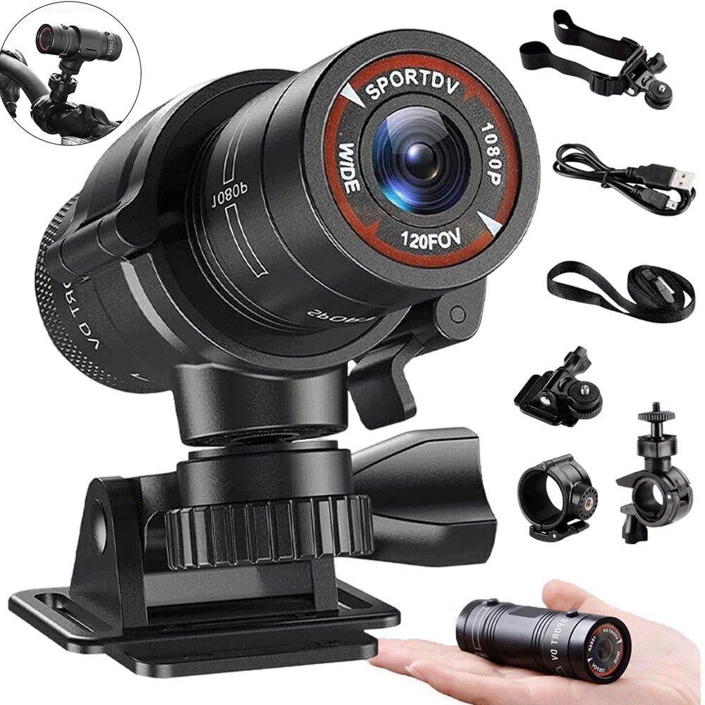 Bicycle Camera 1080P Waterproof Wide Angle 120° With Handles For Motorcycle