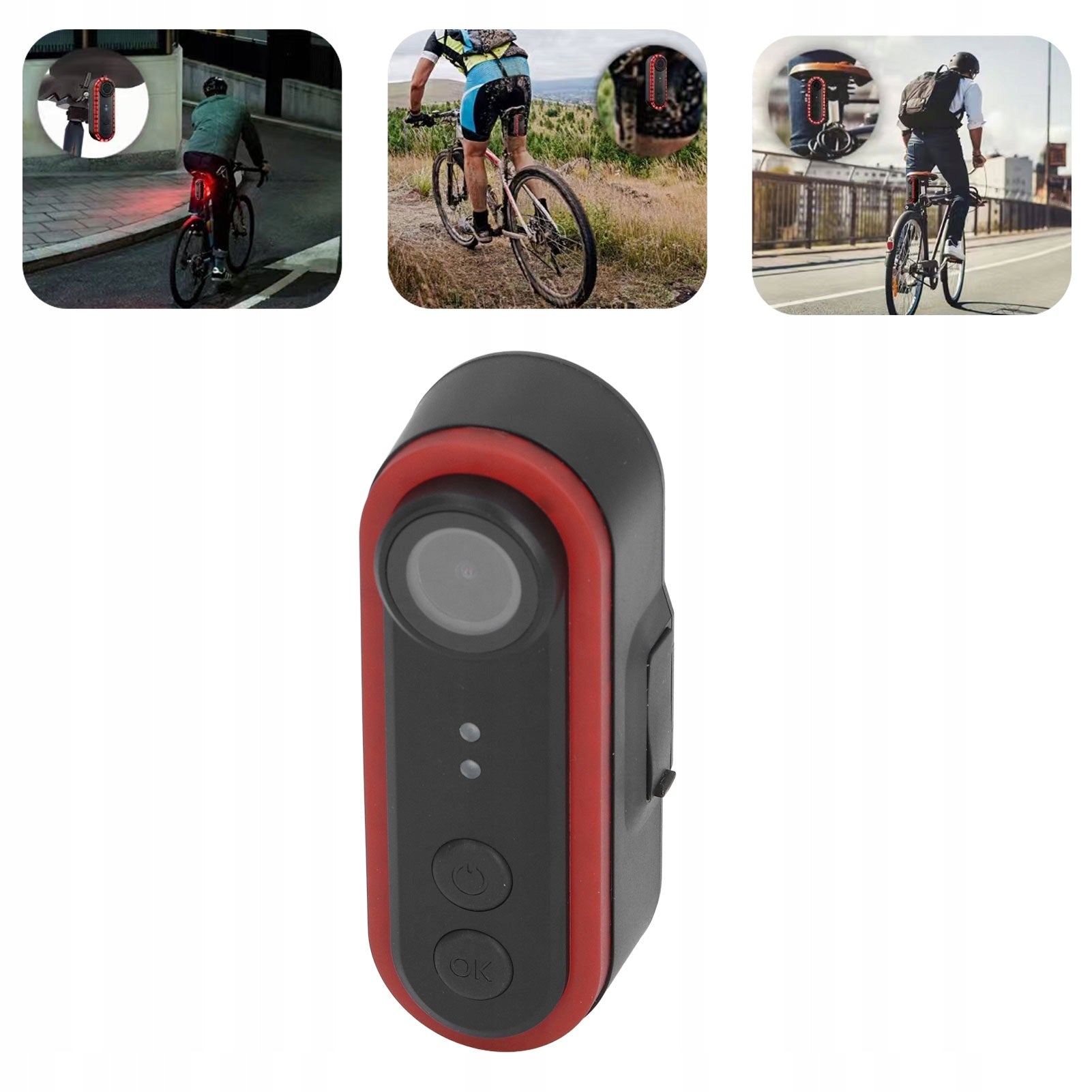 Bicycle Camera 1080p Rear Seat Waterproof 150° LED Light Brand no brand