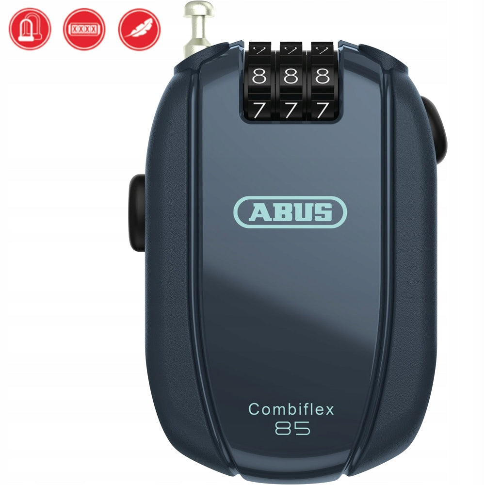 Bicycle Clasp Cable Lock Abus Combiflex Break Blue 85 cm Cipher Brand Abus